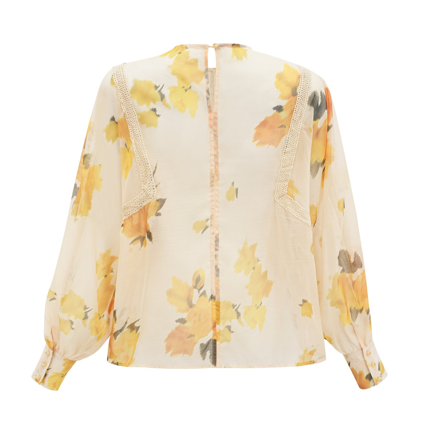 Éva yellow floralprint blouse skirt matching set