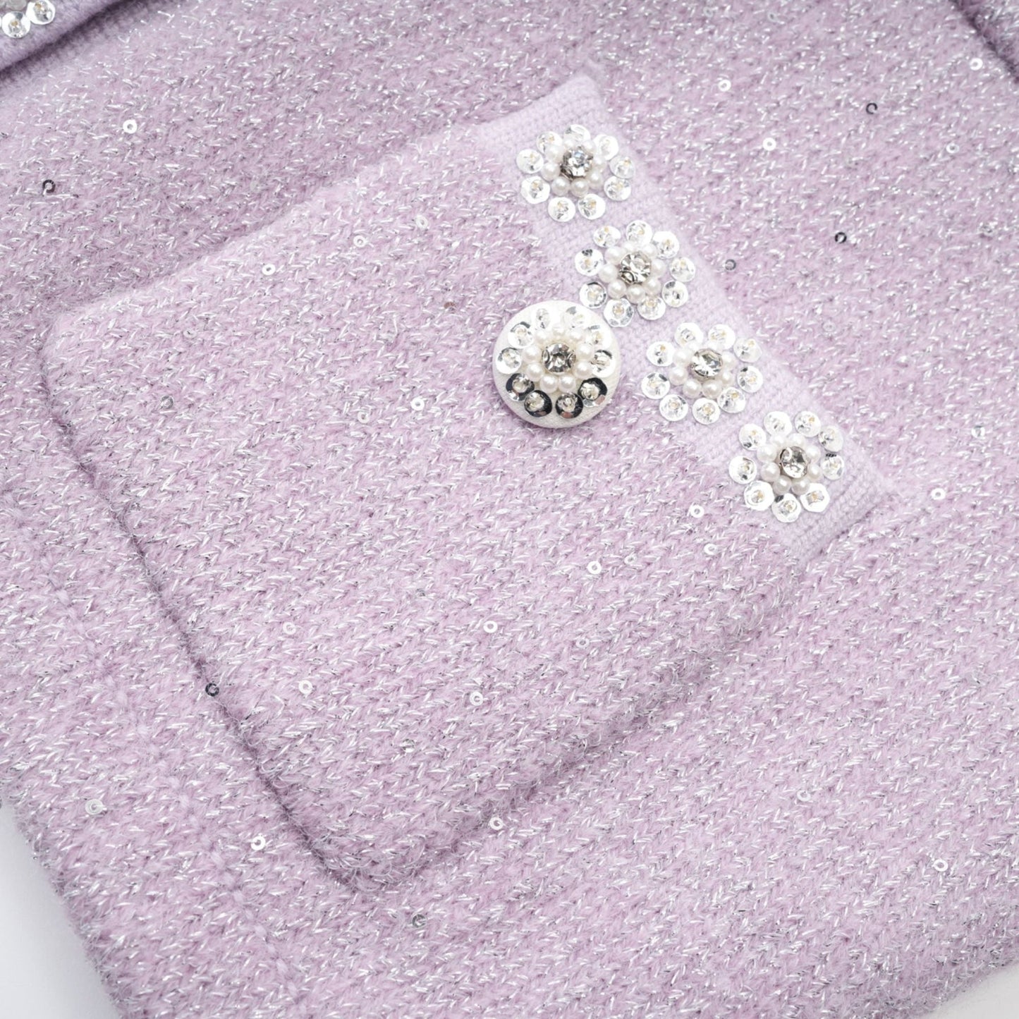 Fabienne purple sequindetail jacket skirt matching set
