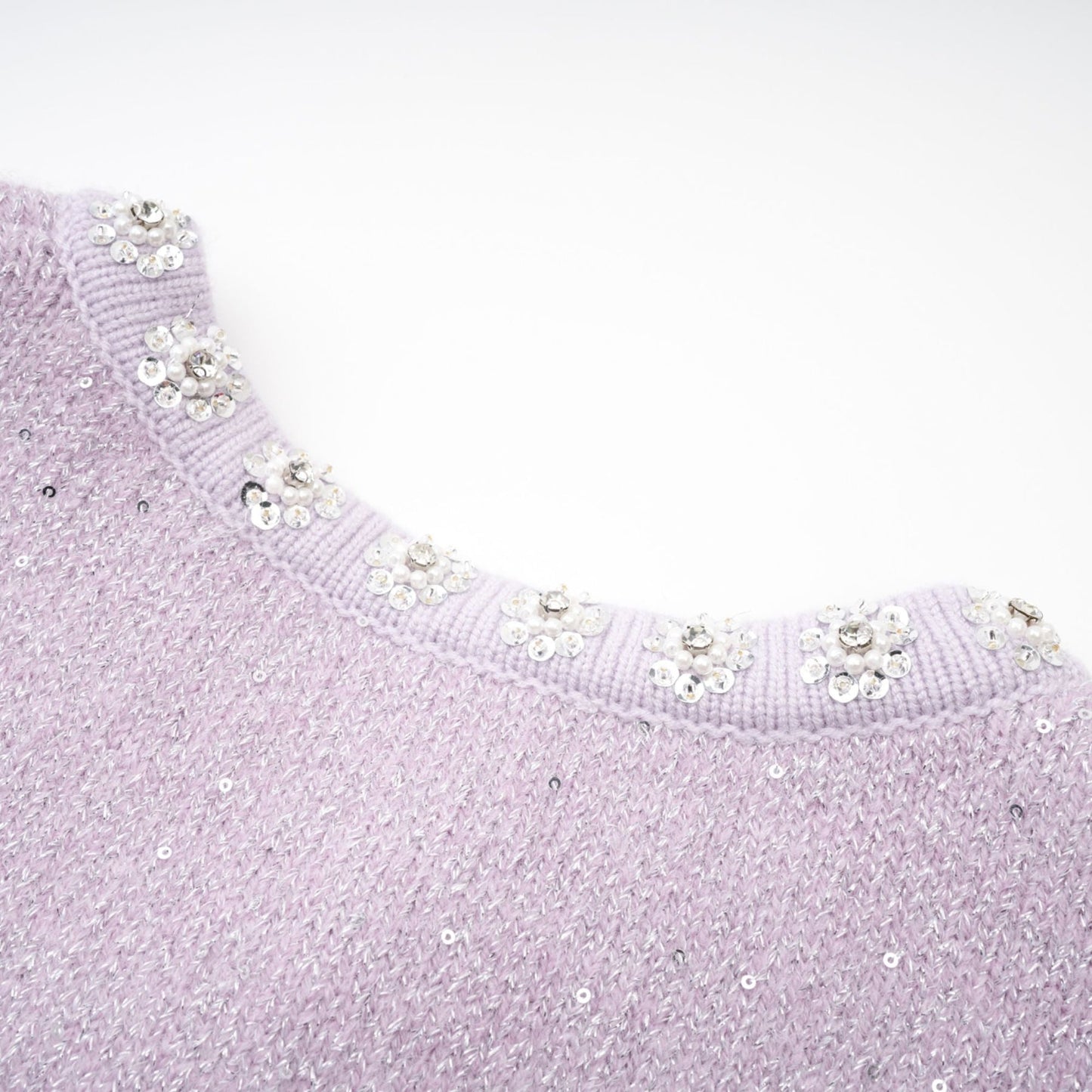 Fabienne purple sequindetail jacket skirt matching set