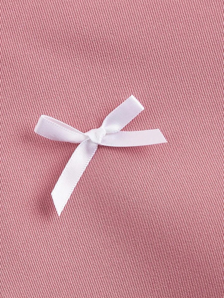Fashion Bowknot Decorated Straight Leg Pants