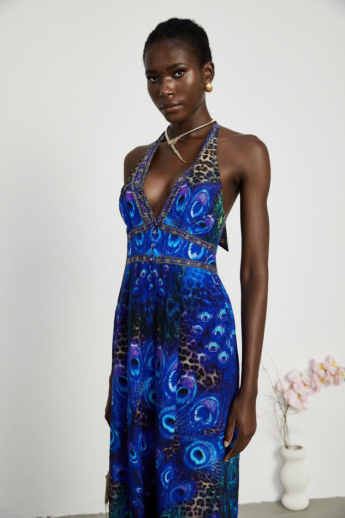 Felicia silk halterneck jumpsuit