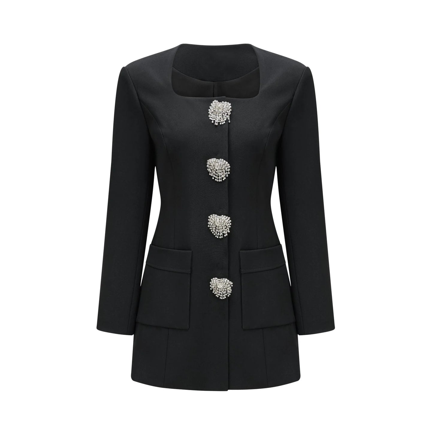 Fionnghuala black crystal mini dress