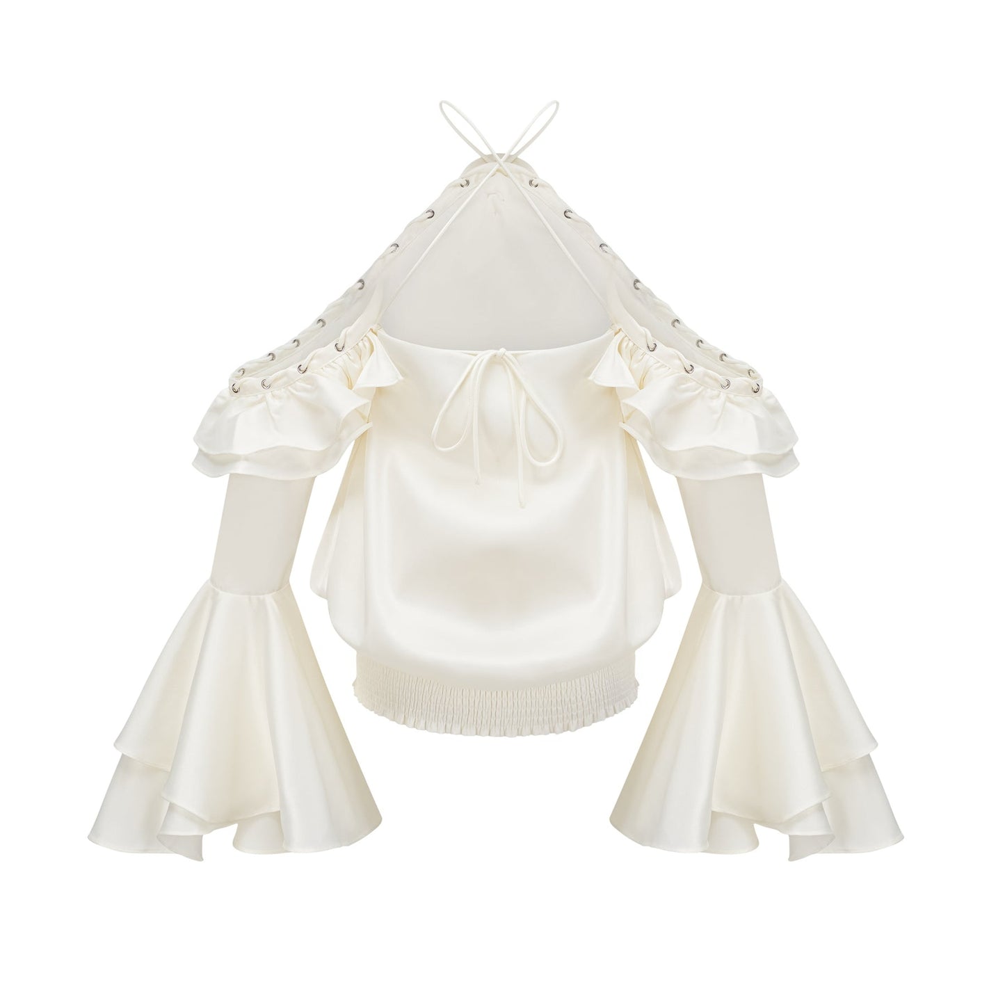 Fleur floral coldshoulder ruffled mini dress