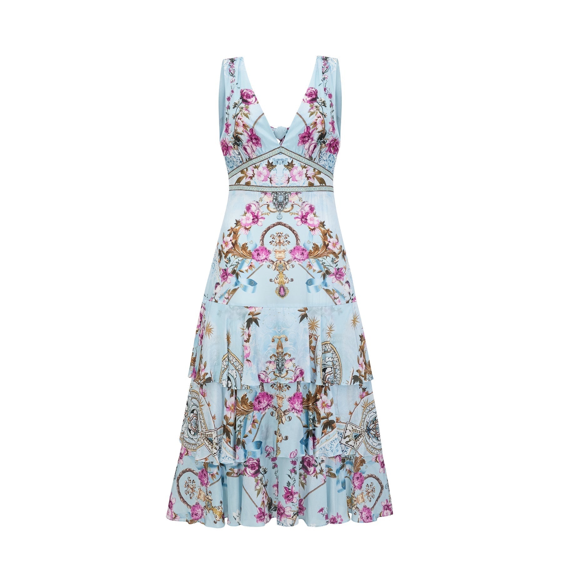 Floral print midi dress in Victoire style