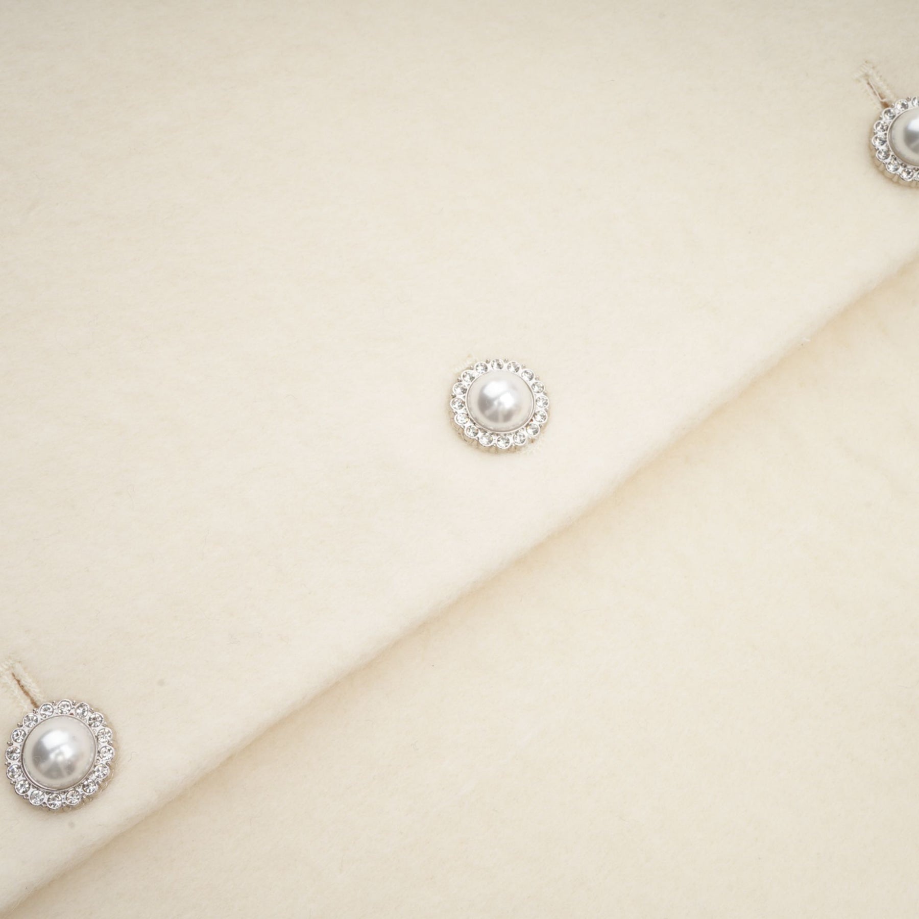 Frédérique white wool fur embellished coat