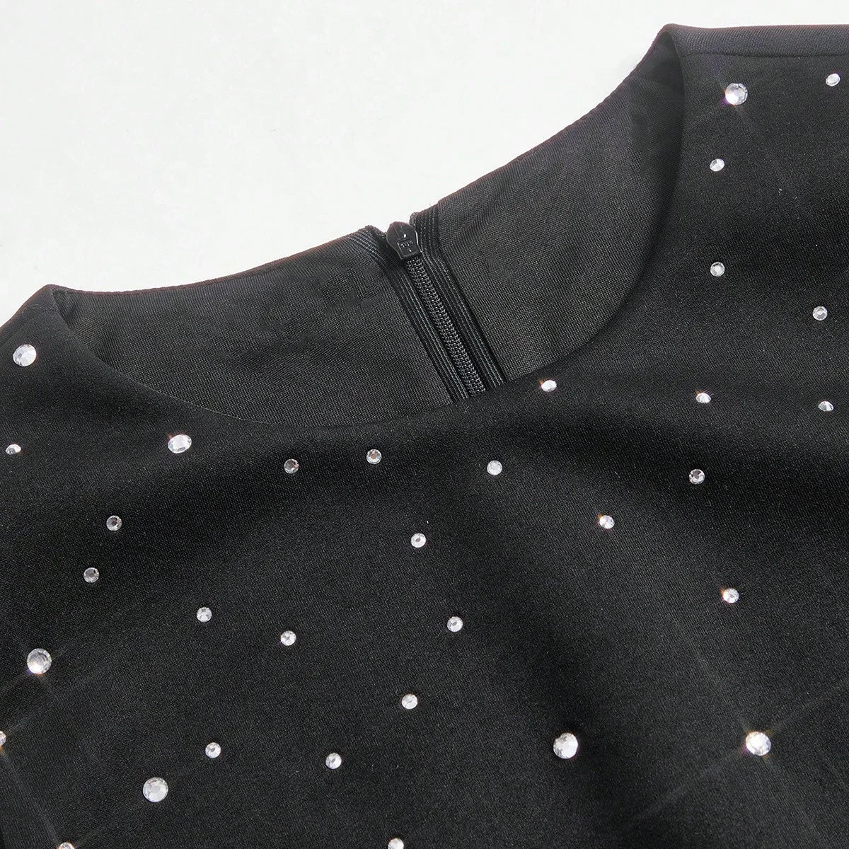 French Luxury DiamondStudded Elegant Waist ALine Dress Modest Clothes For Women SpringSummer
