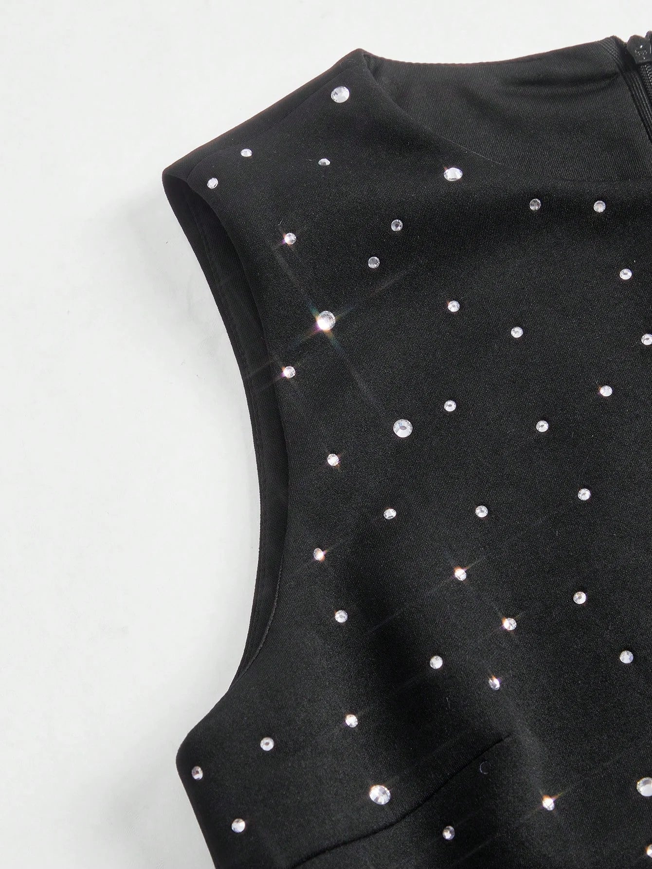 French Luxury DiamondStudded Elegant Waist ALine Dress Modest Clothes For Women SpringSummer