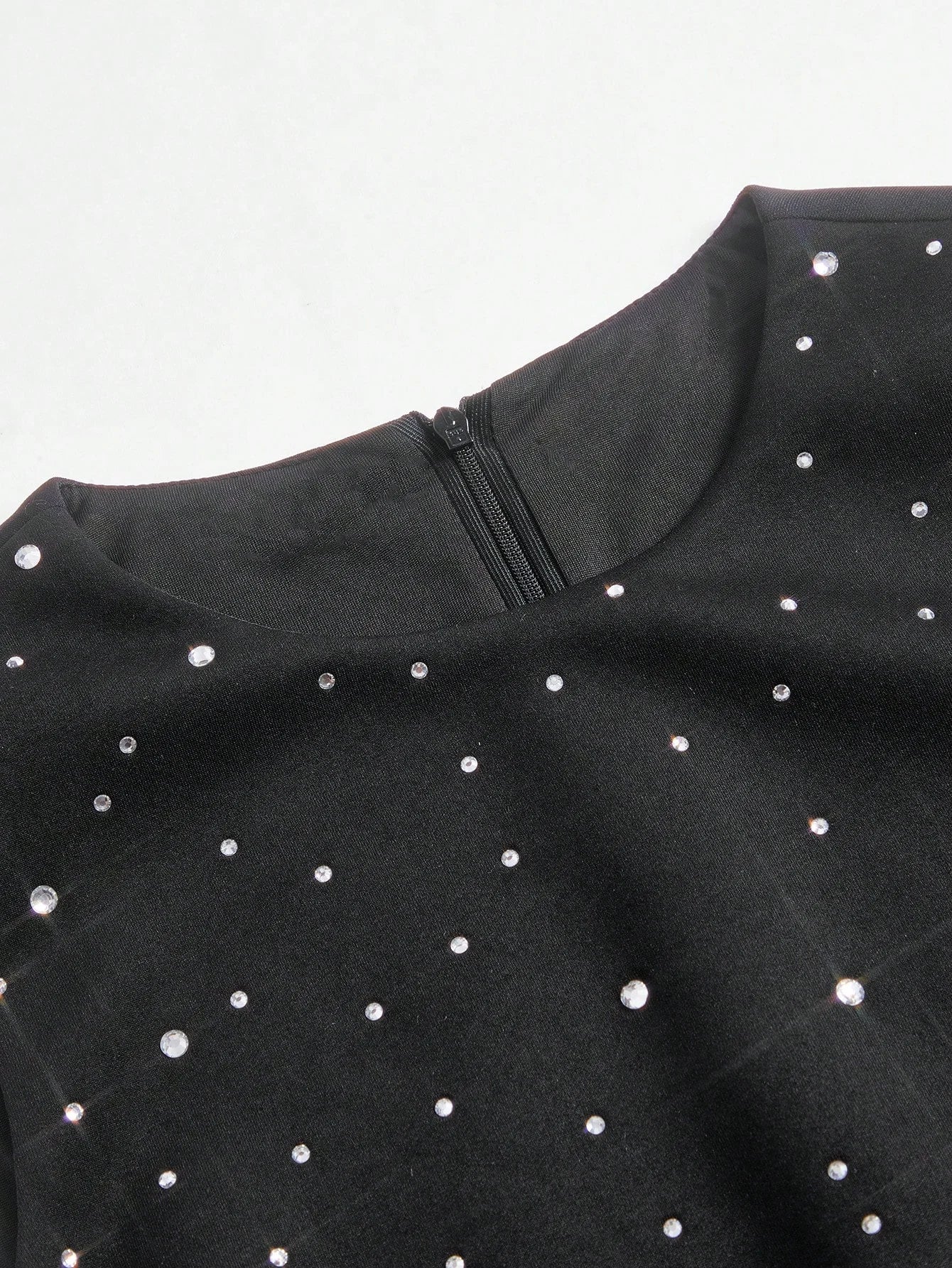 French Luxury DiamondStudded Elegant Waist ALine Dress Modest Clothes For Women SpringSummer