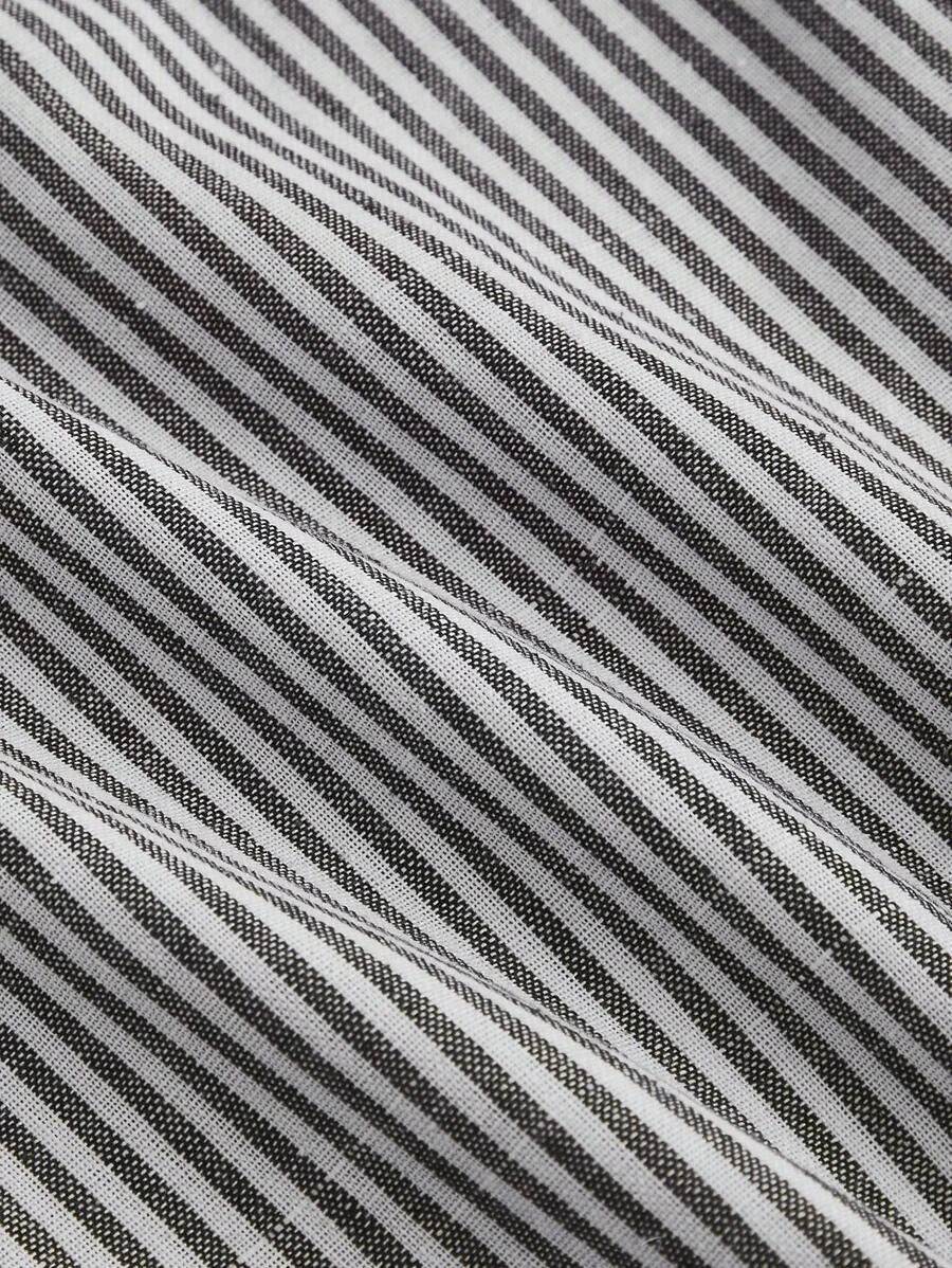 Front Tie Striped Straight Leg Pants Casual Daily Wear