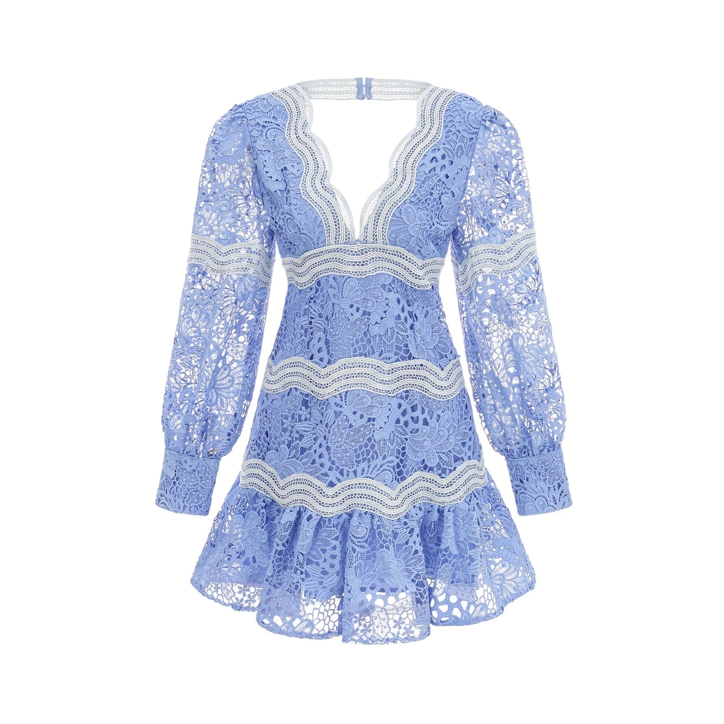 Gaëlle Vneck floral embroidered mini dress
