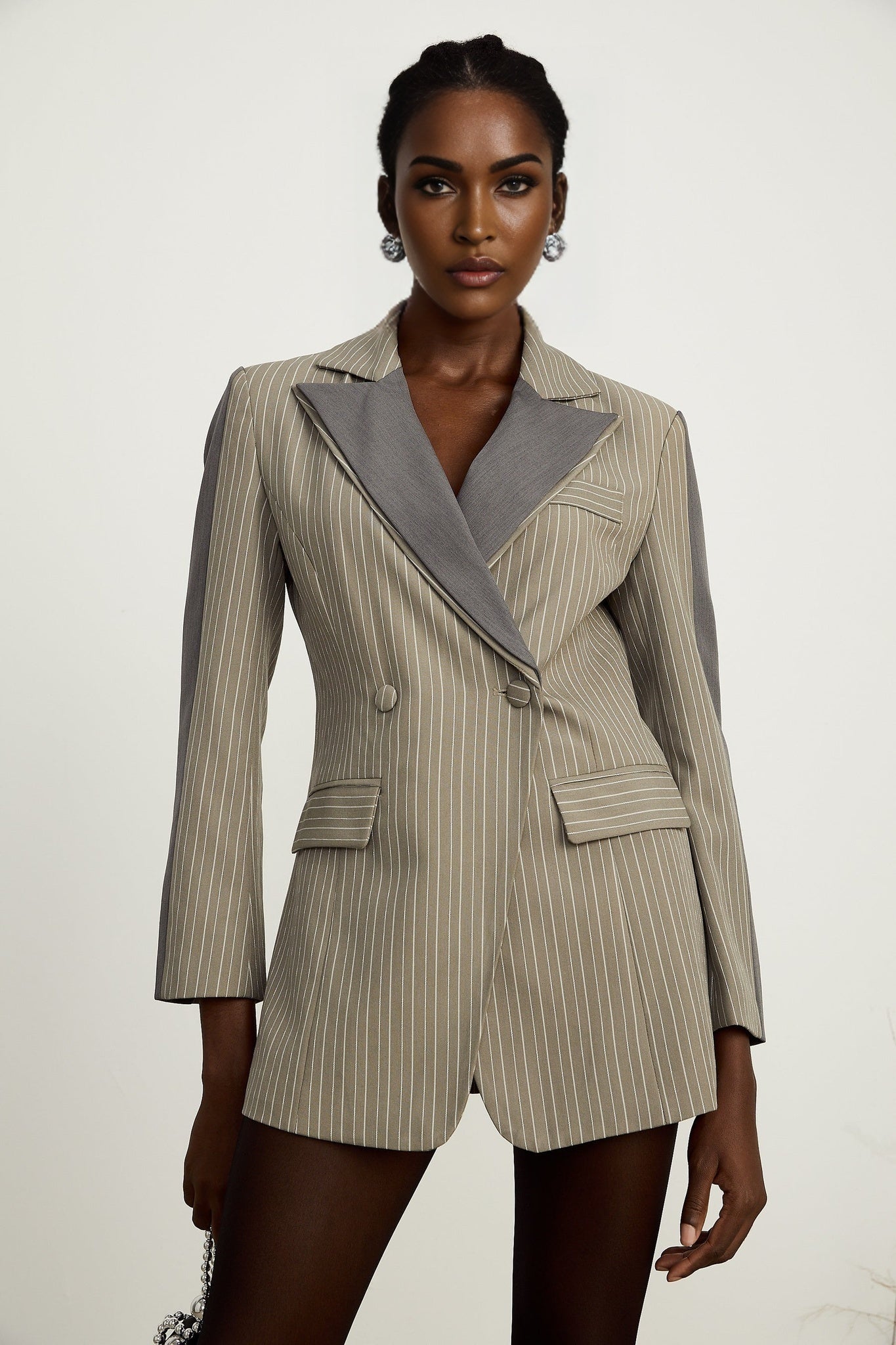 Georgia pinstripe panelled blazer
