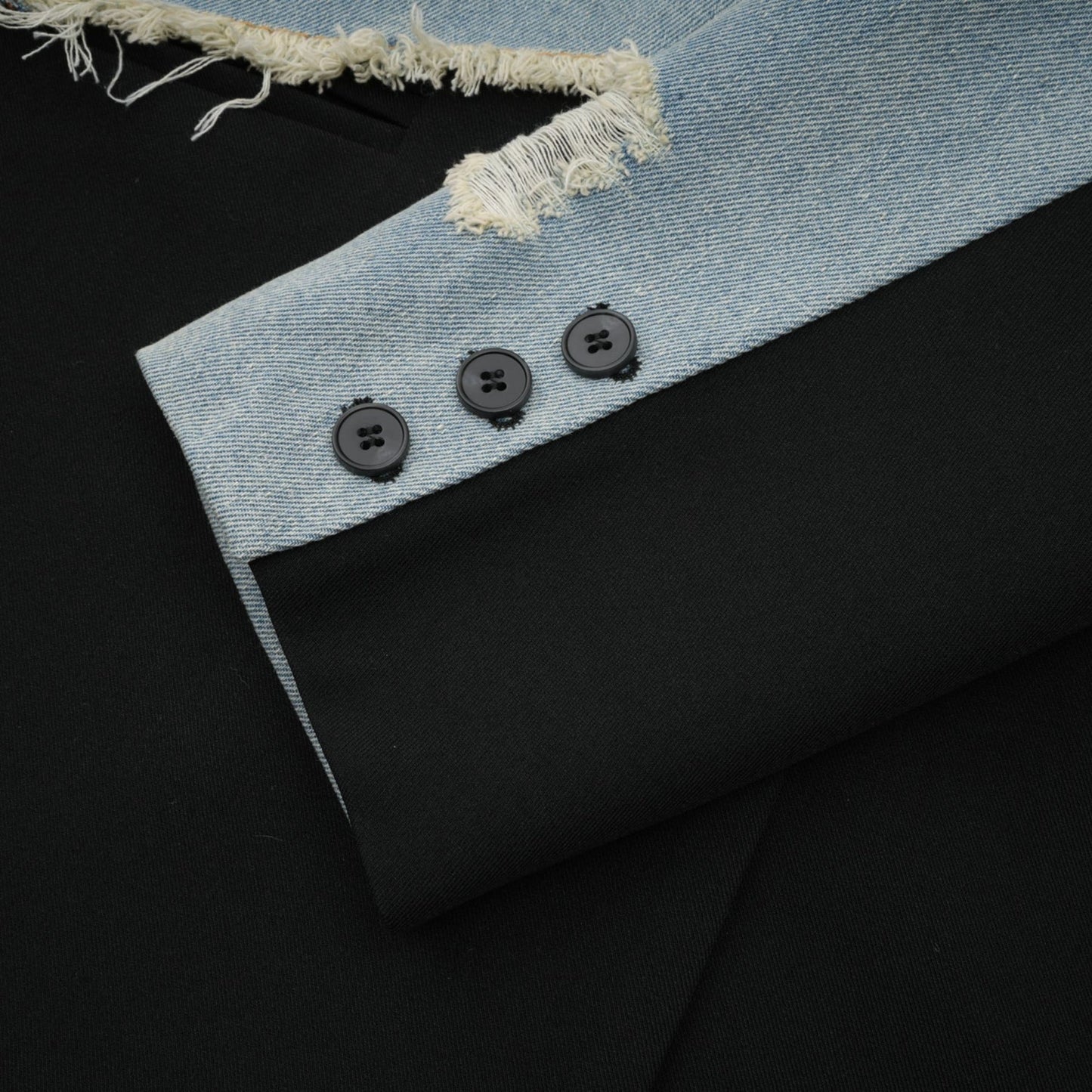 Halley black denimpanel ripped blazer
