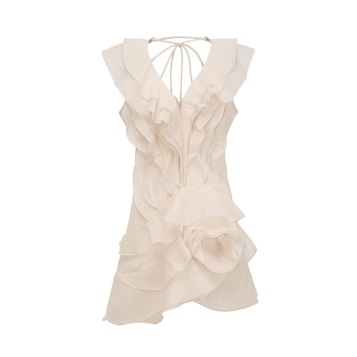 Hélène fauxflower layered ruffled mini dress