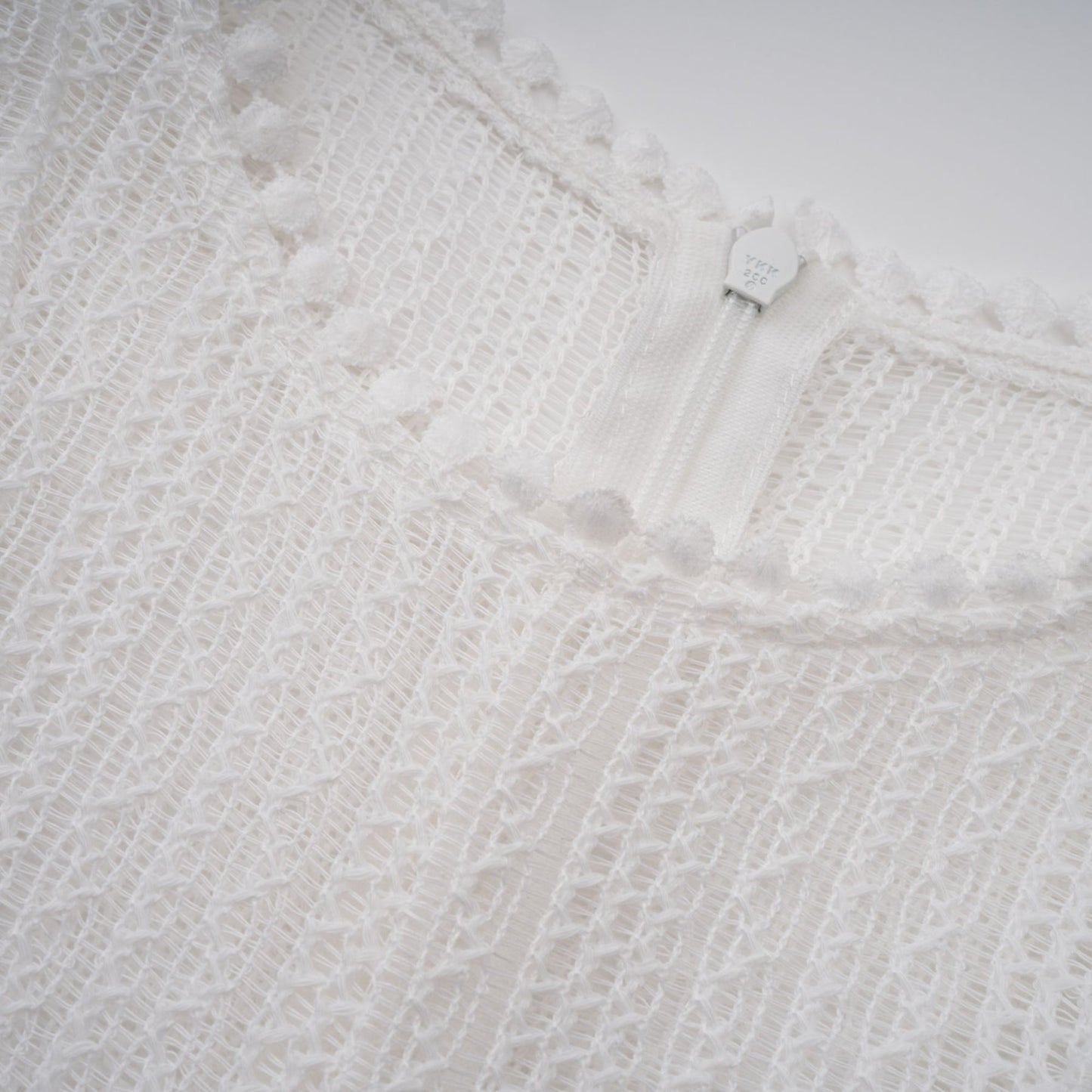 Hélène white pointelle puff midi dress