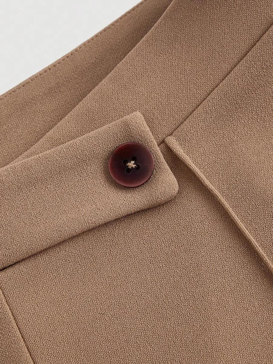 High Waist Flare Leg Black Toothpick Pleats Pants Flare Pants For Womenflare Pants Girlsbrown Pants