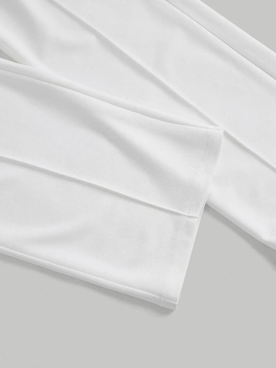 High Waist Seam Detail Straight Leg Pants