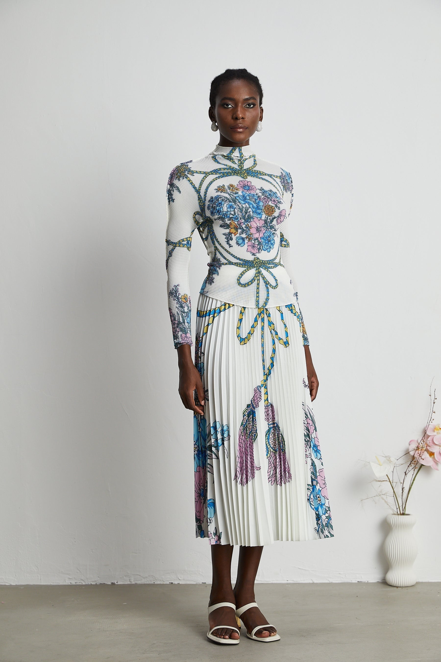 Huguette patternprint top  skirt matching set