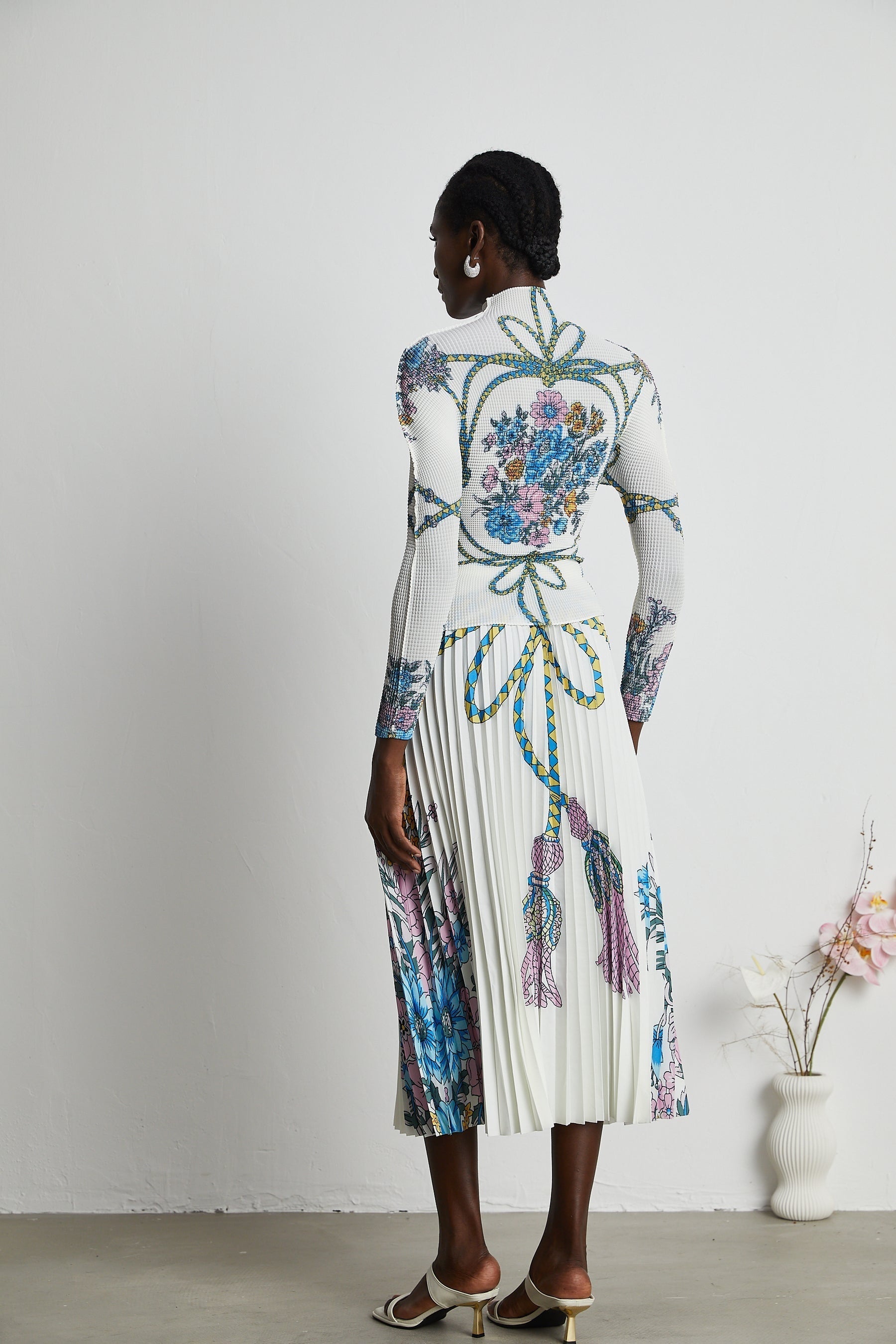 Huguette patternprint top  skirt matching set