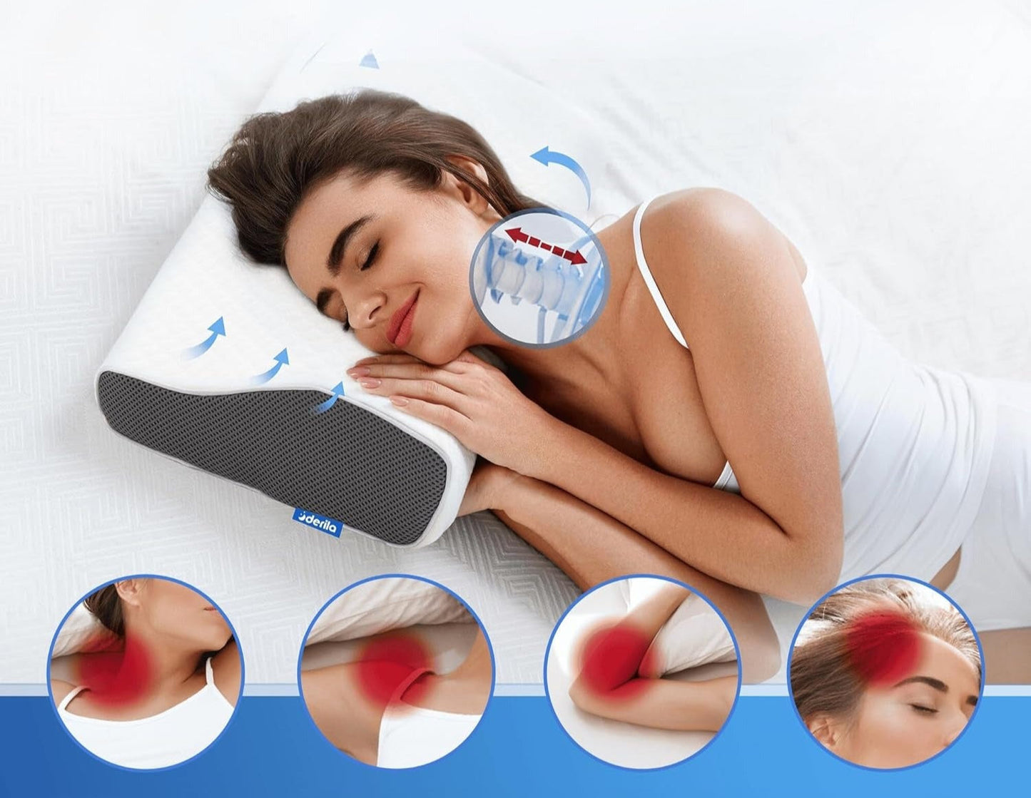 Supportive Contour Pillow For Side, Back & Stomach Sleepers – Standard Size (1-pack) Jacqueline van Hoef