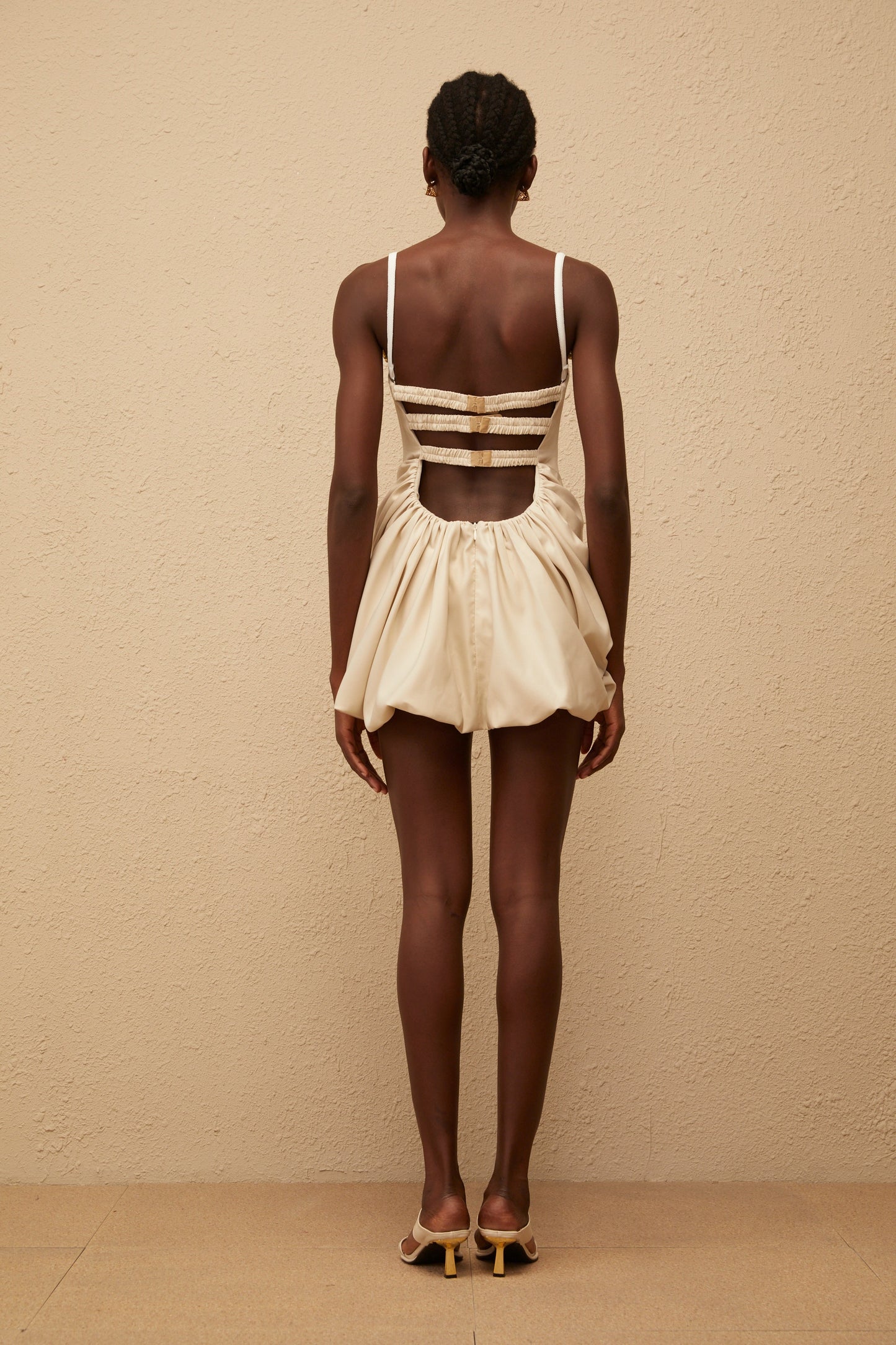 Inaya Neutral Panel Corset Mini Dress