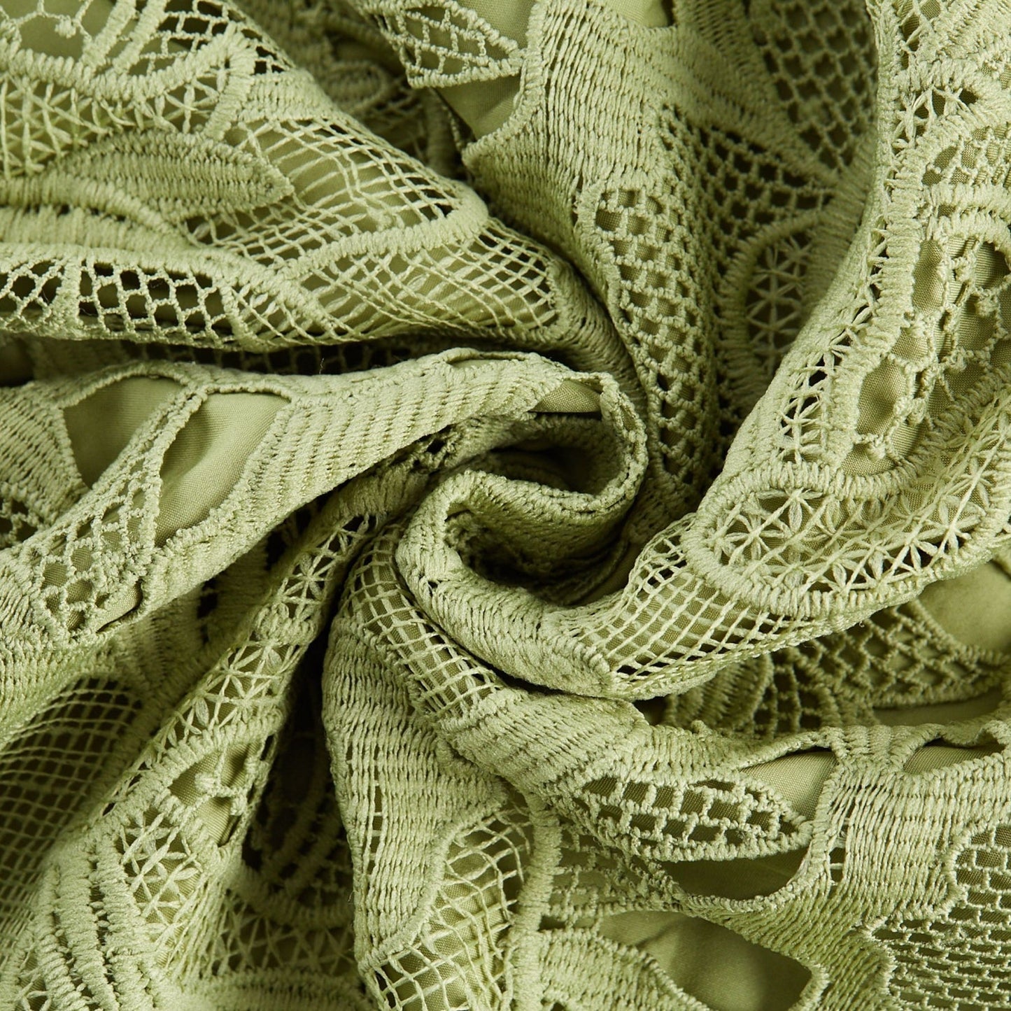 Inès lace floral embroidered cutout midi dress