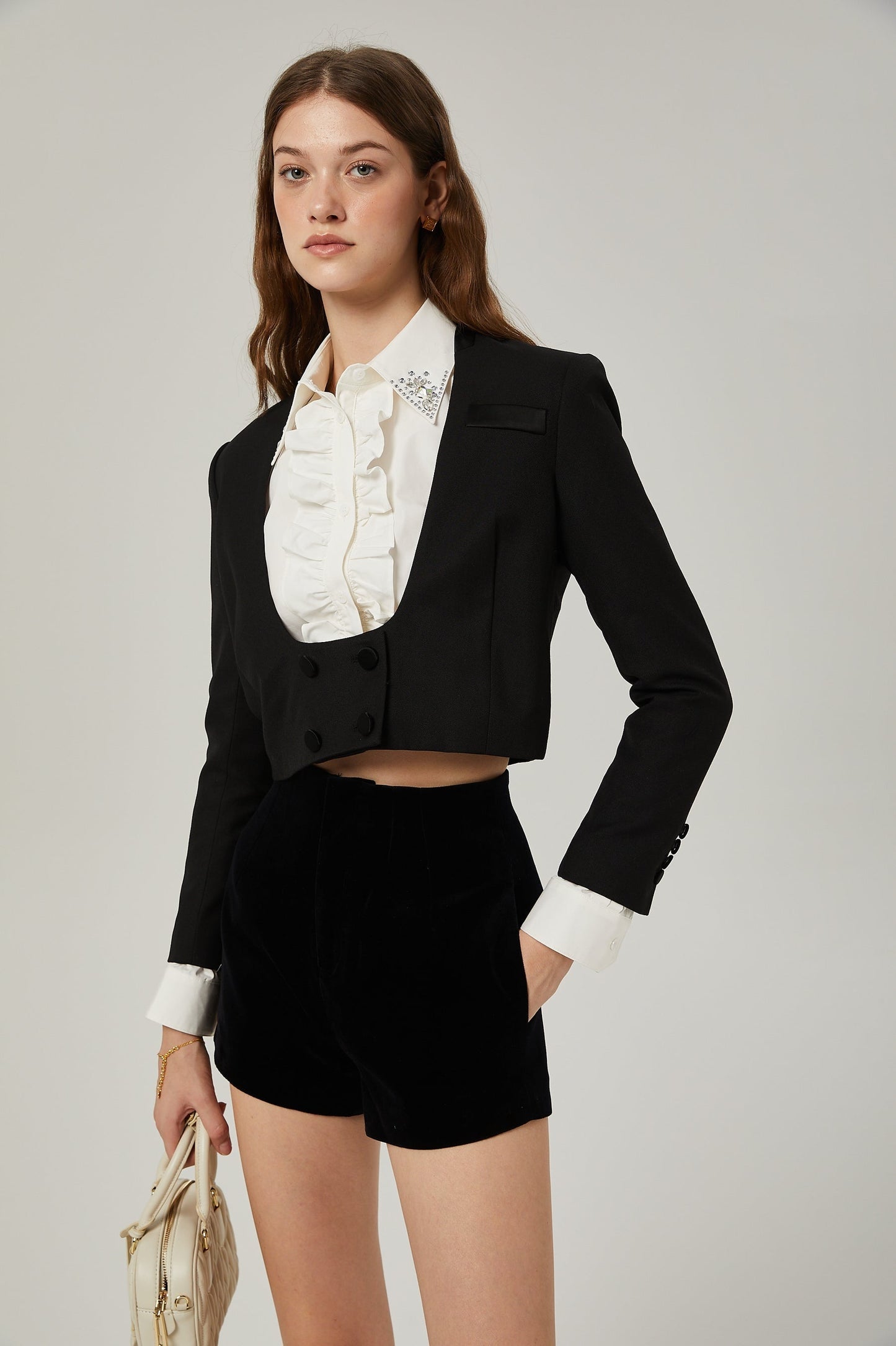 Isabeau jacket shirt shorts matching set