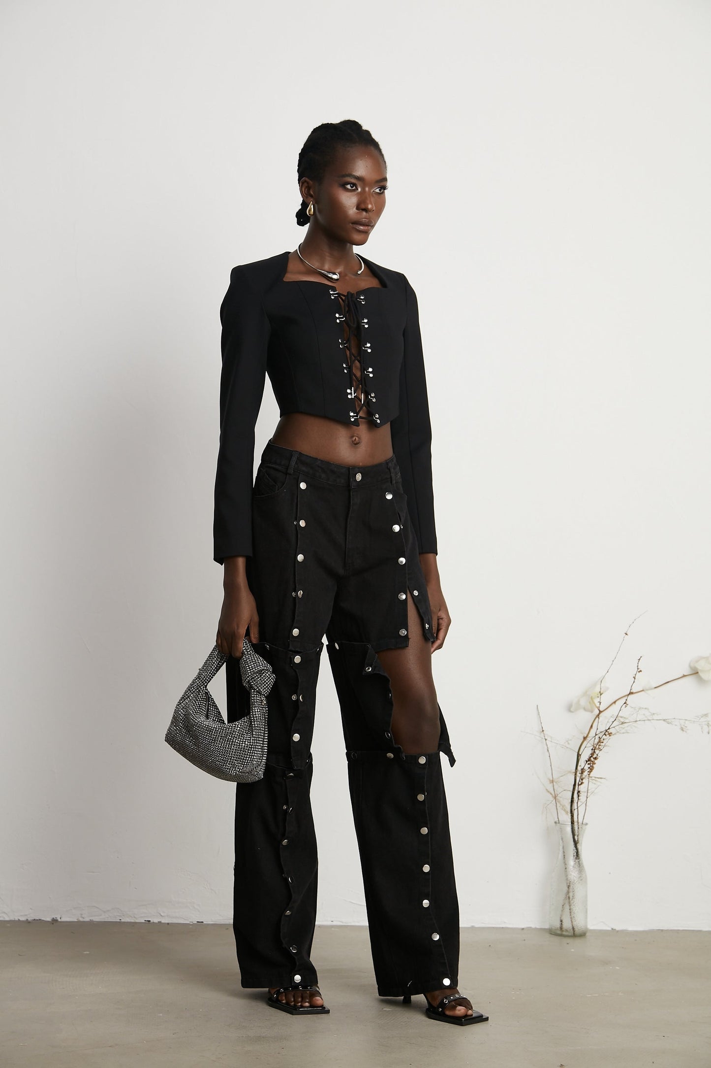 Janelle buttoned straightleg jeans