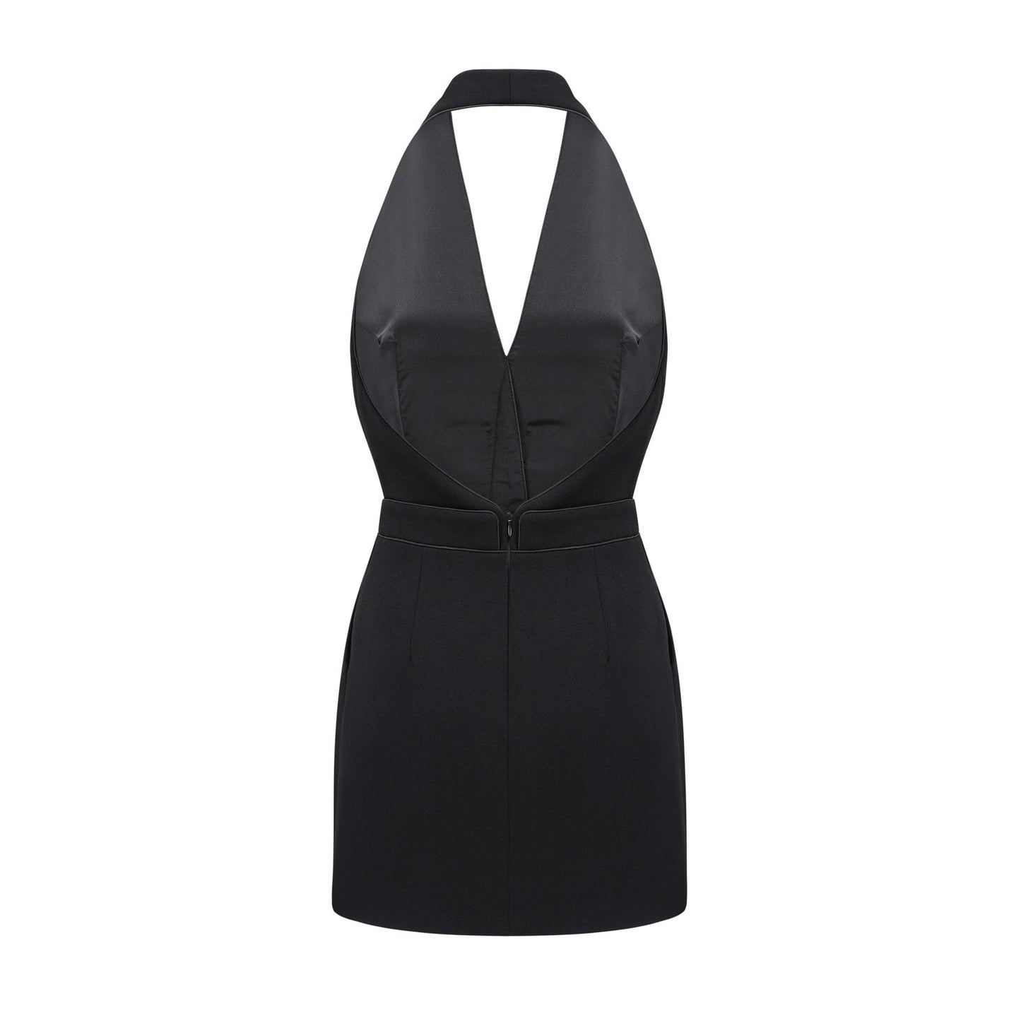 Jaques halterneck black mini dress