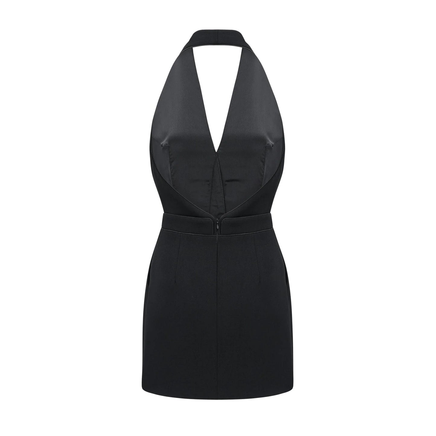 Jaques halterneck black mini dress