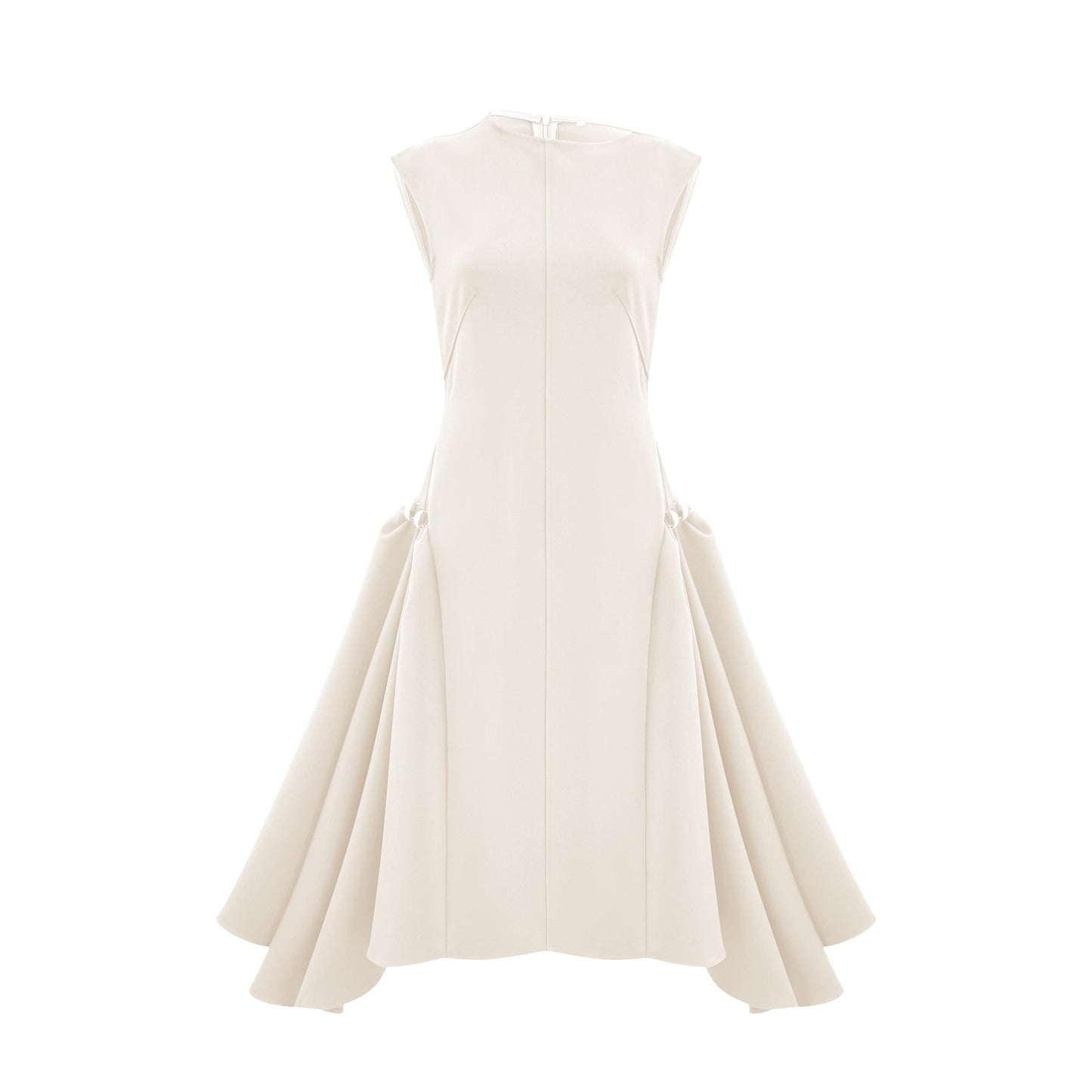 Jenifier white asymmetrical midi dress