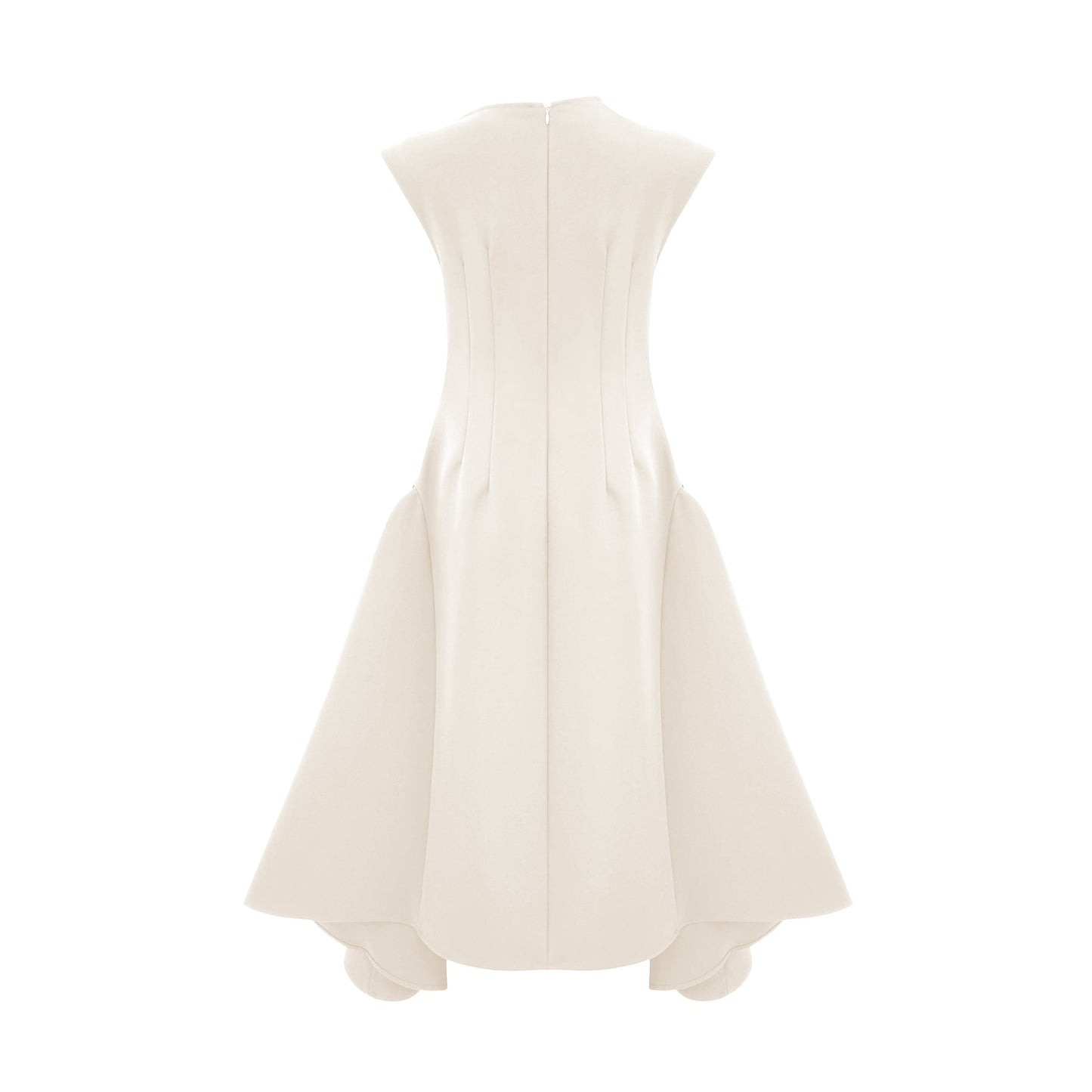 Jenifier white asymmetrical midi dress