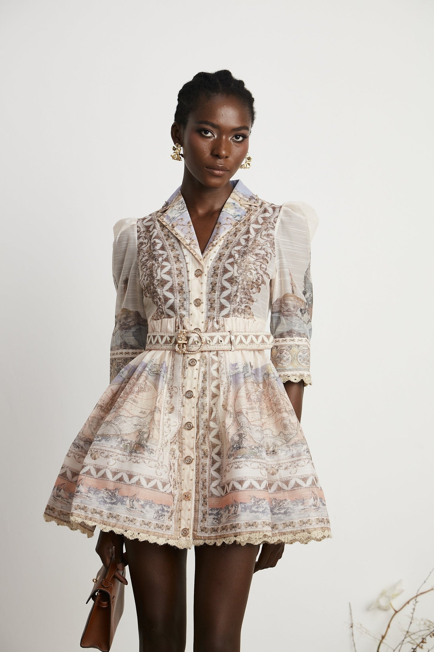 Joséphine belted Vneck mini dress