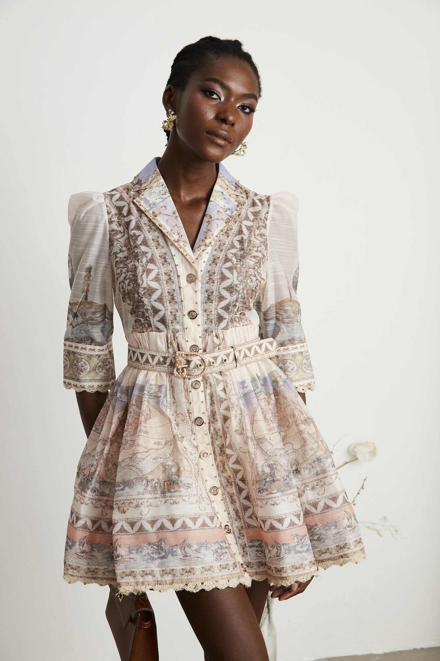 Joséphine belted Vneck mini dress