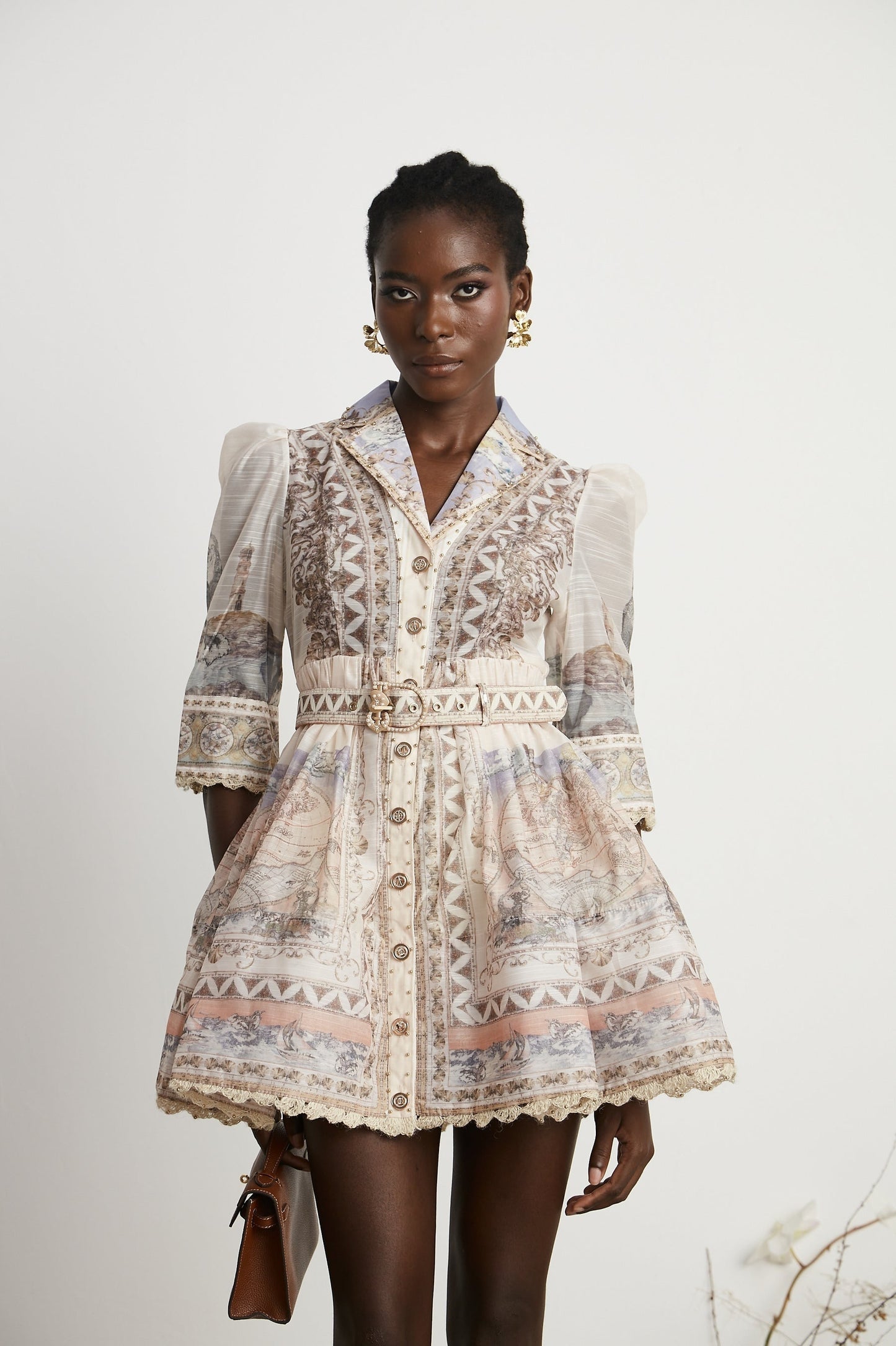 Joséphine belted Vneck mini dress