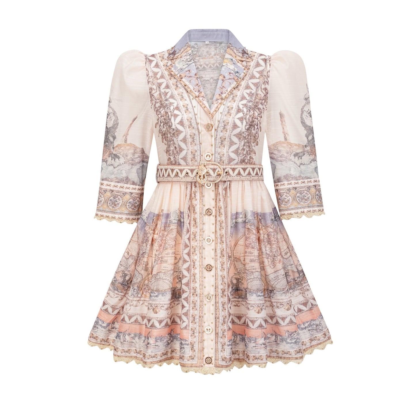 Joséphine belted Vneck mini dress