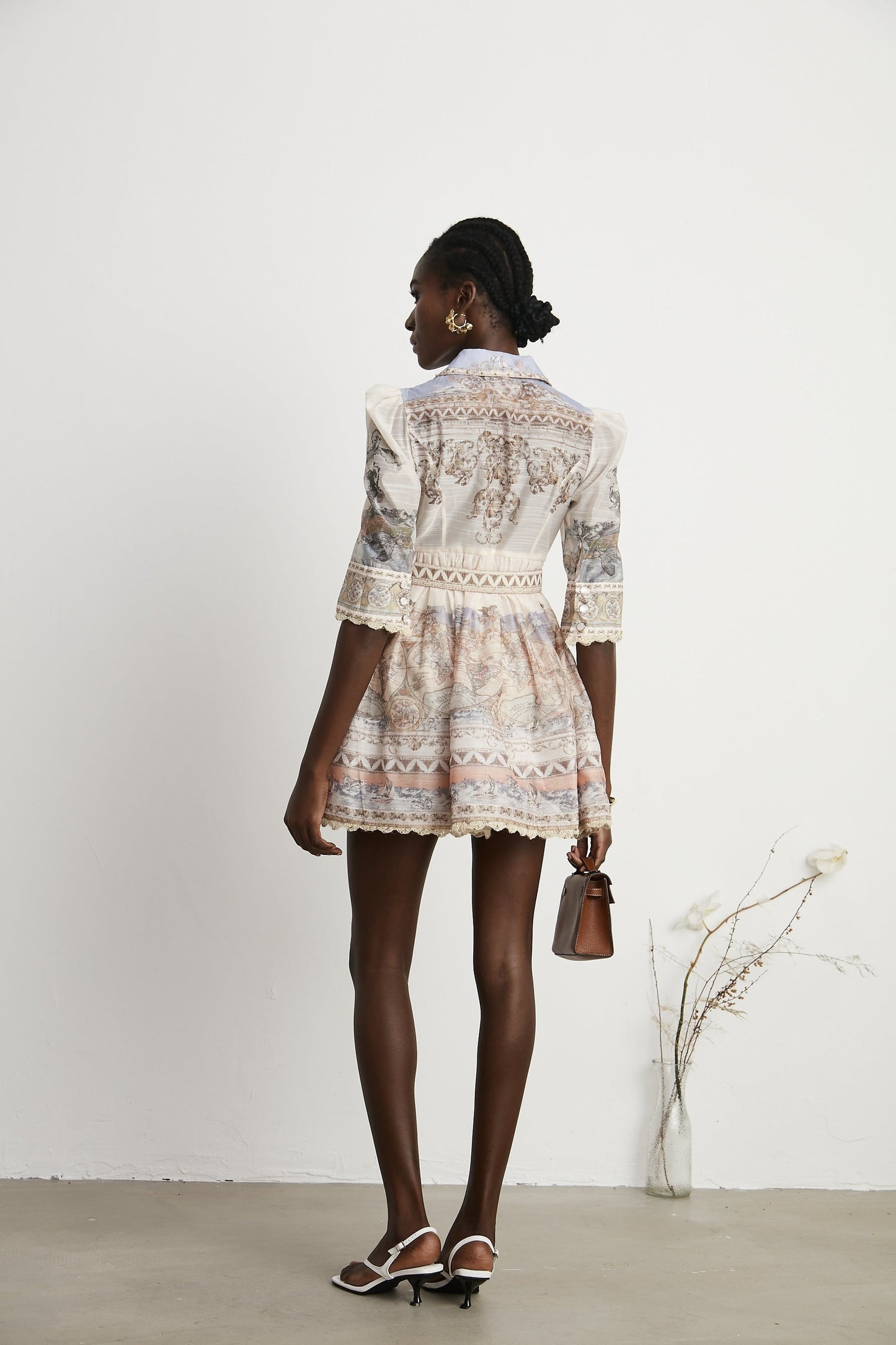 Joséphine belted Vneck mini dress