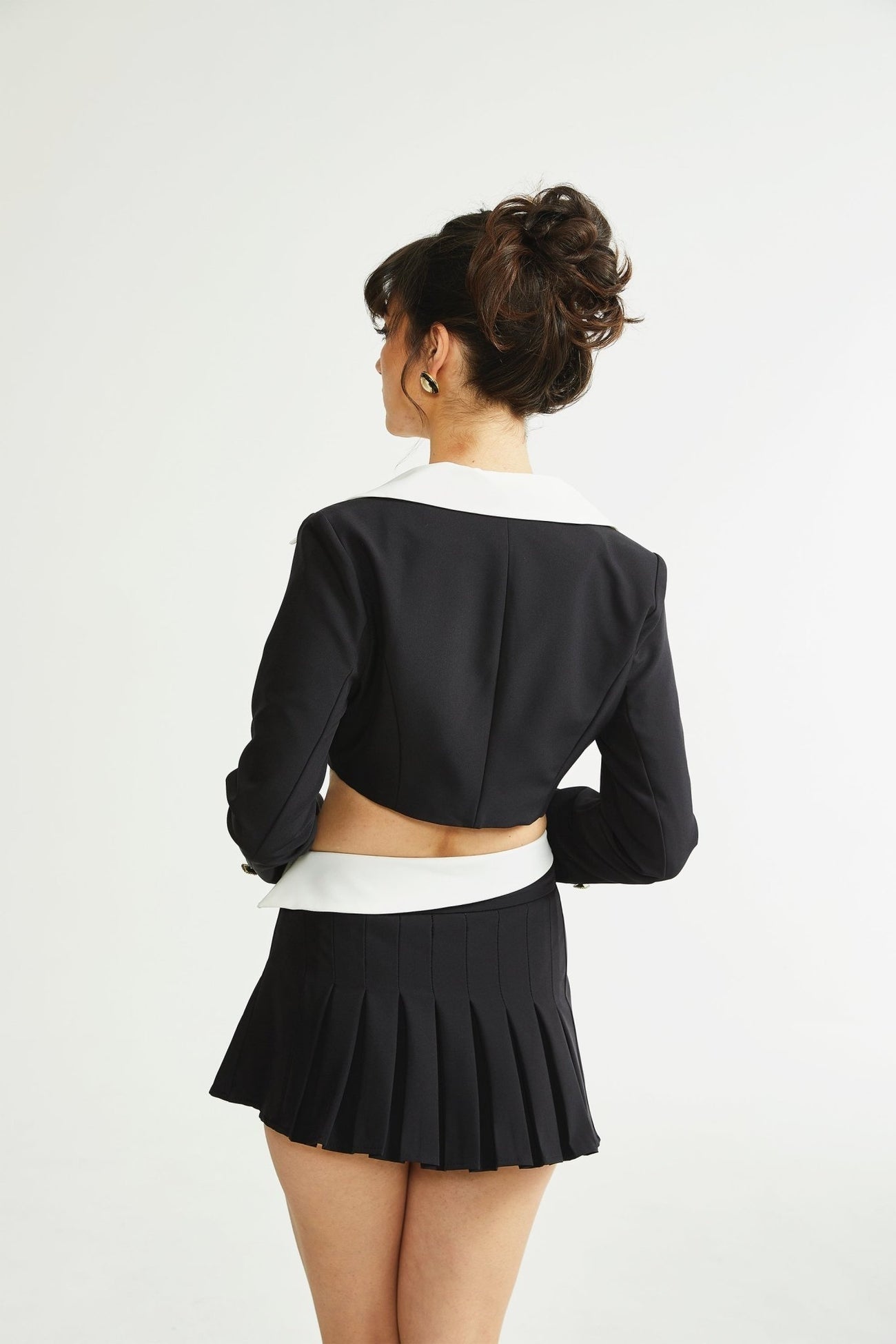 Juliette black jacket skirt matching set