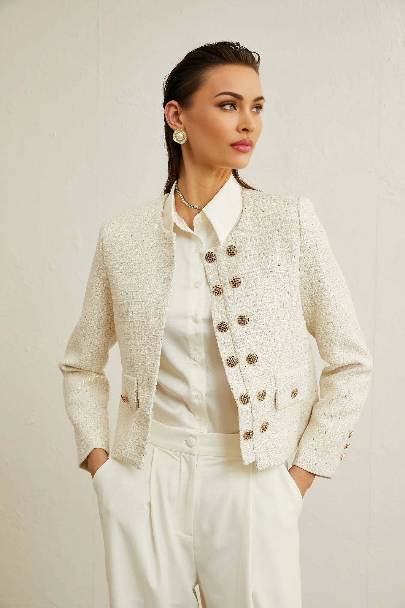 Karine tweed sequinembellished jacket