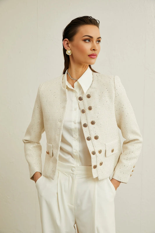 Karine tweed sequinembellished jacket