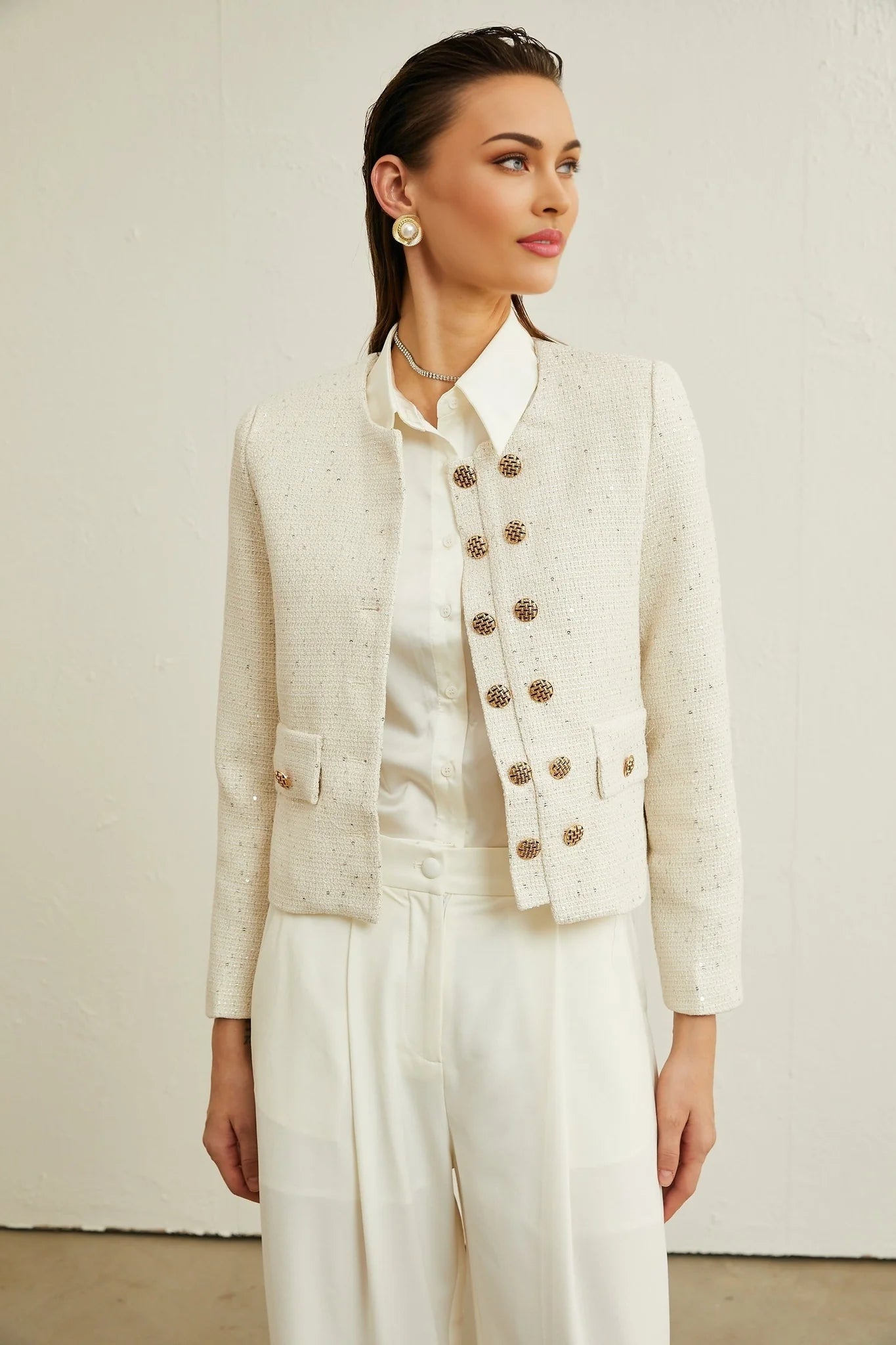 Karine tweed sequinembellished jacket