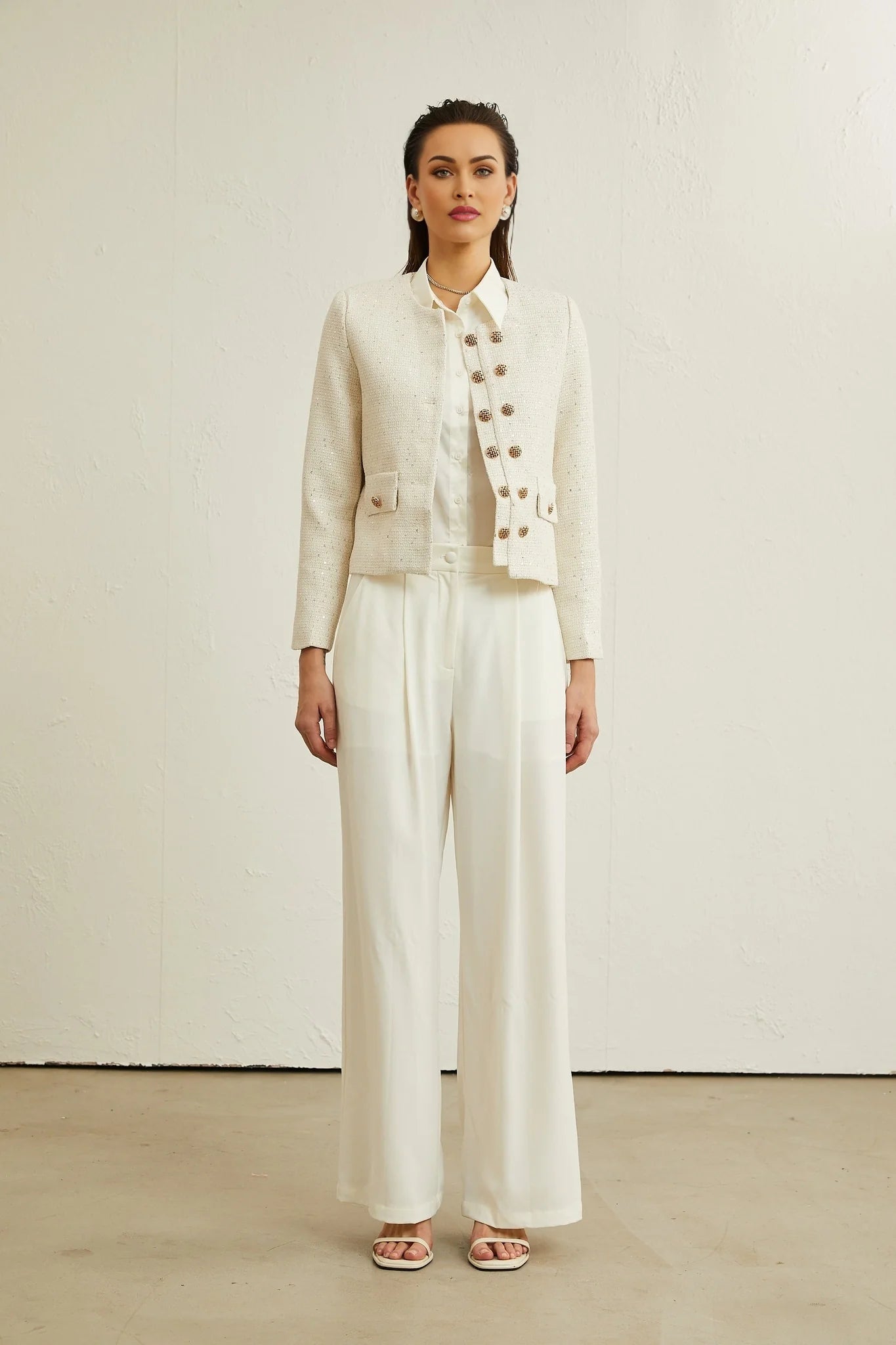 Karine tweed sequinembellished jacket