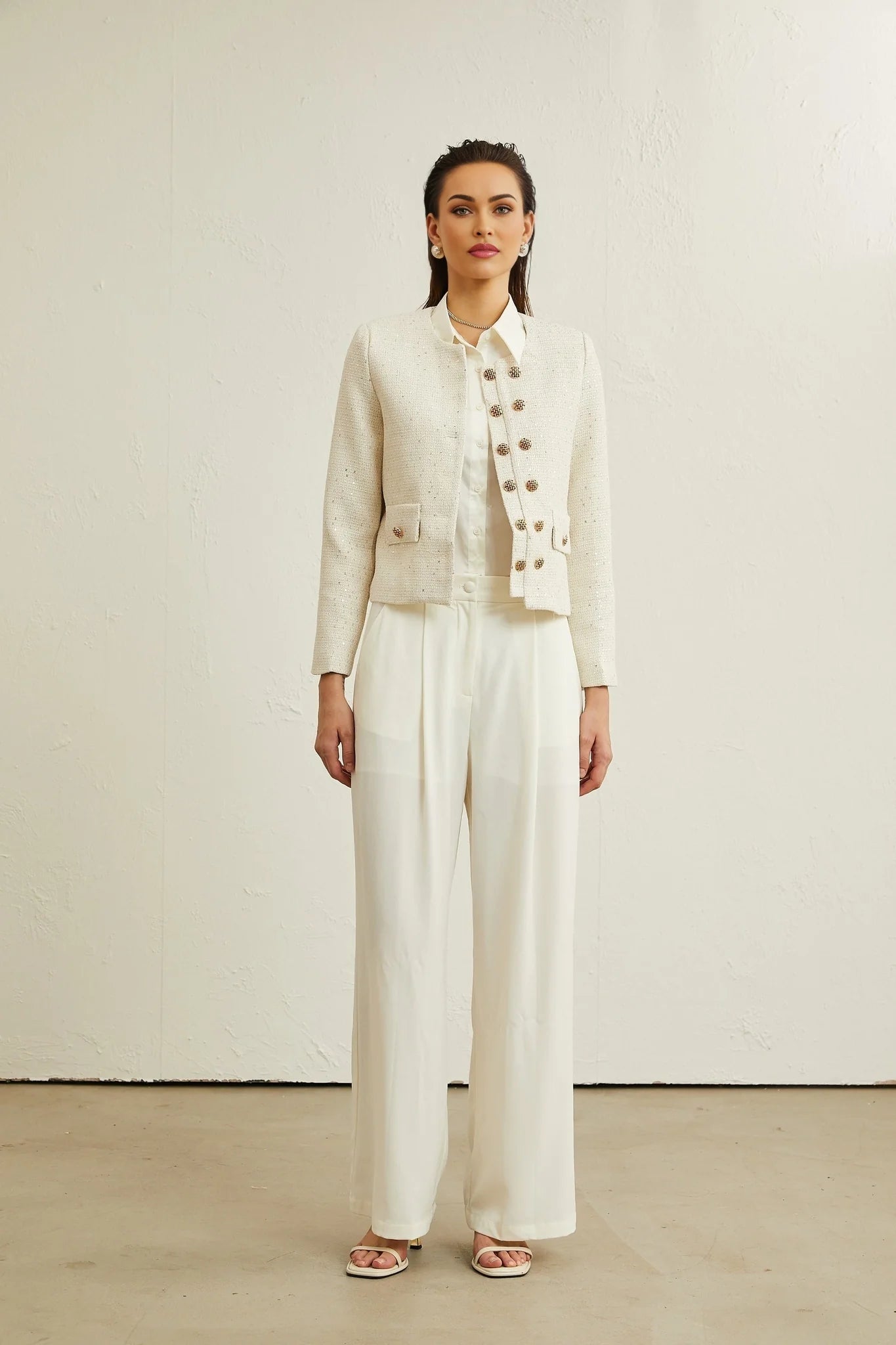 Karine tweed sequinembellished jacket