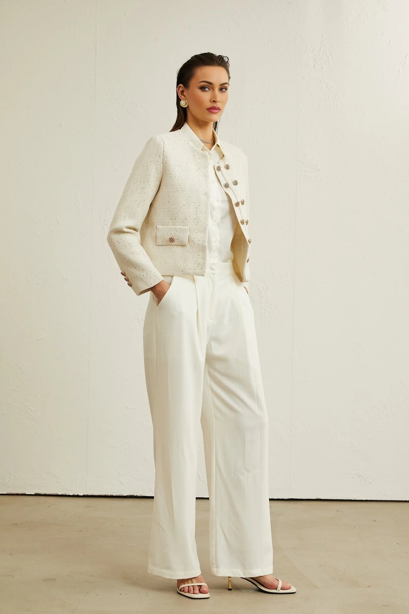 Karine tweed sequinembellished jacket