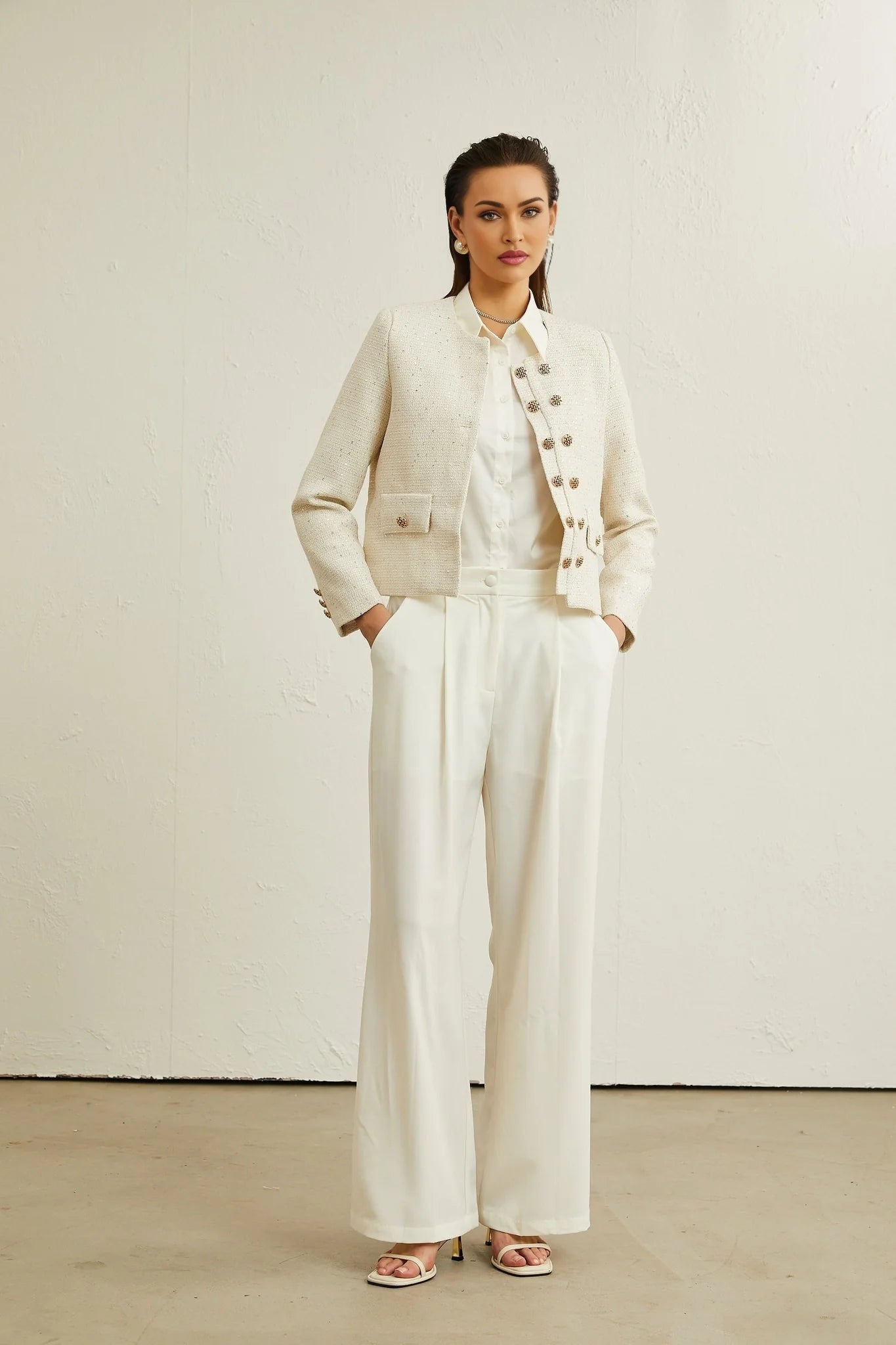 Karine tweed sequinembellished jacket