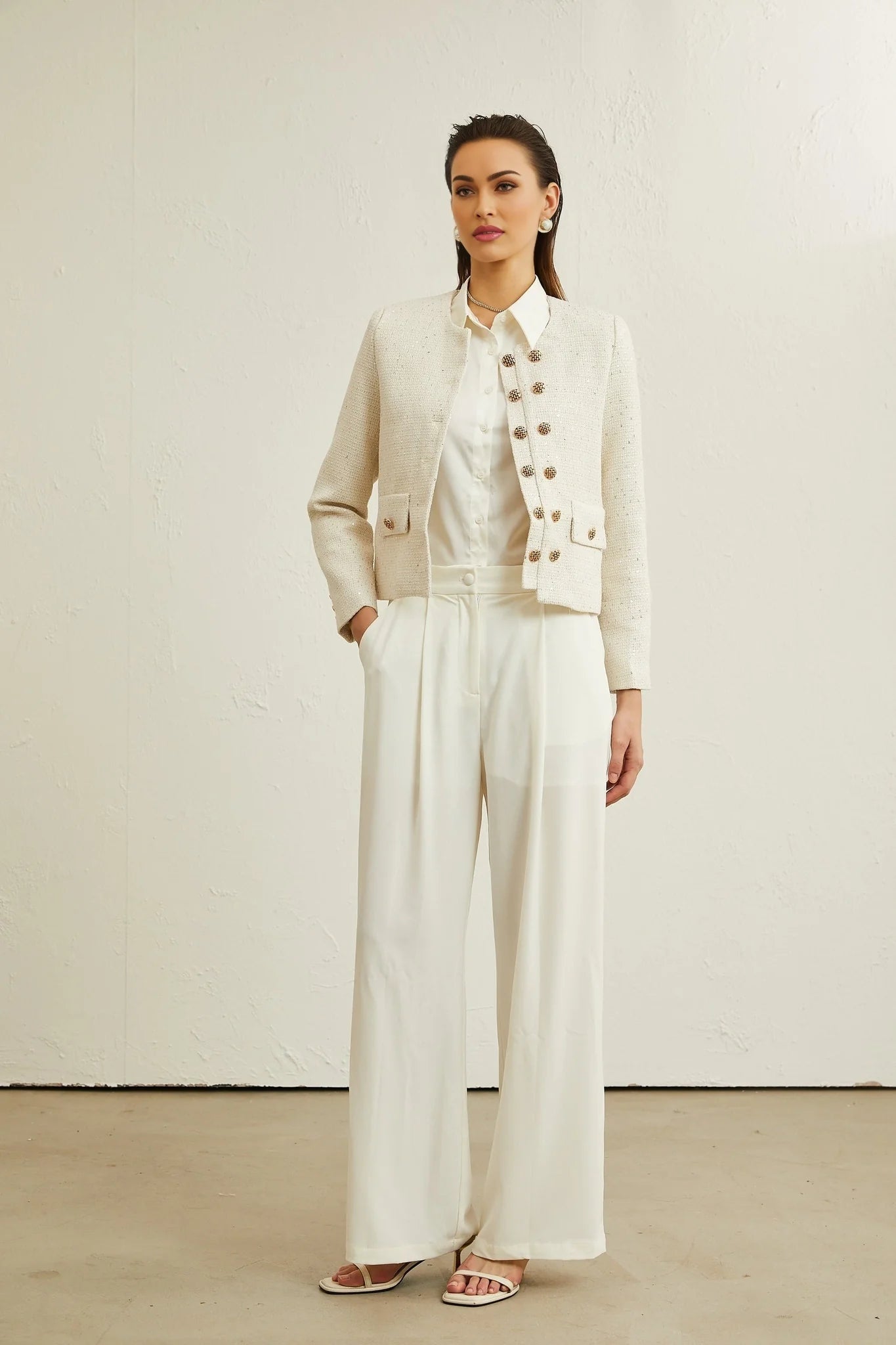 Karine tweed sequinembellished jacket