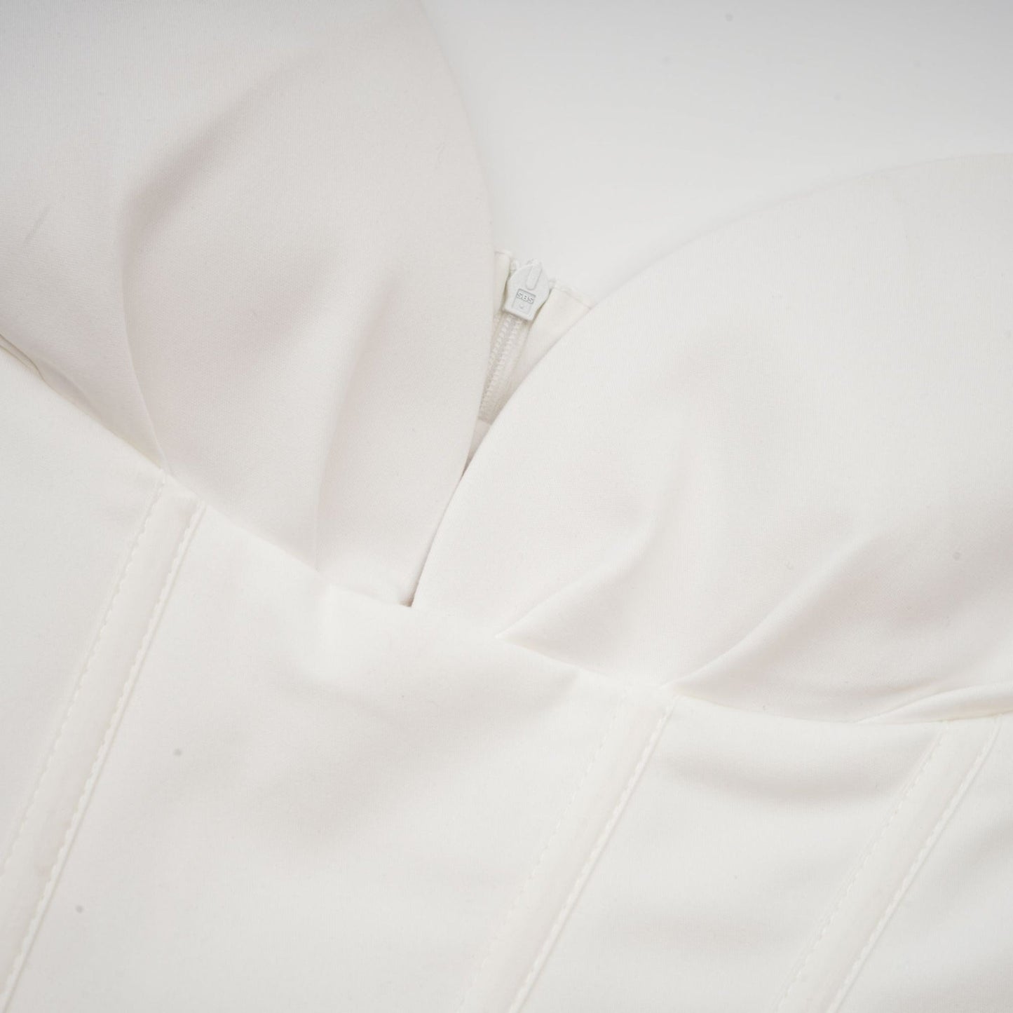 Katherine offshoulder corset midi dress in White