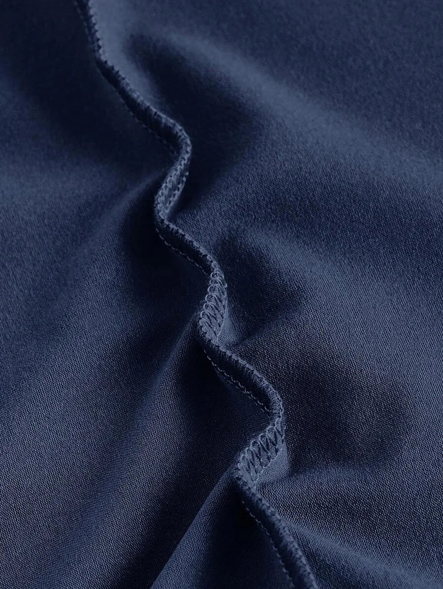 Knitted Halter Neck Slim Fit Womens Bodycon DressSummer DressesSun Dress Spring Clothes in Navy Blue