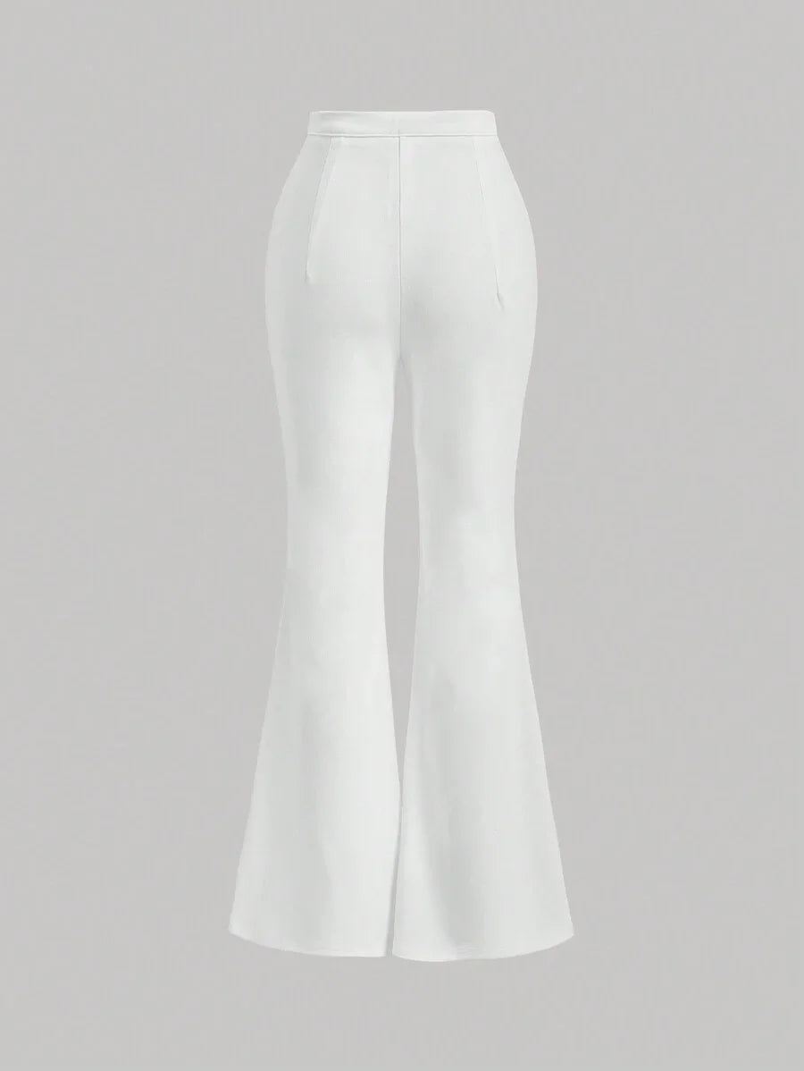 Lace Up Front Flare Leg Pants