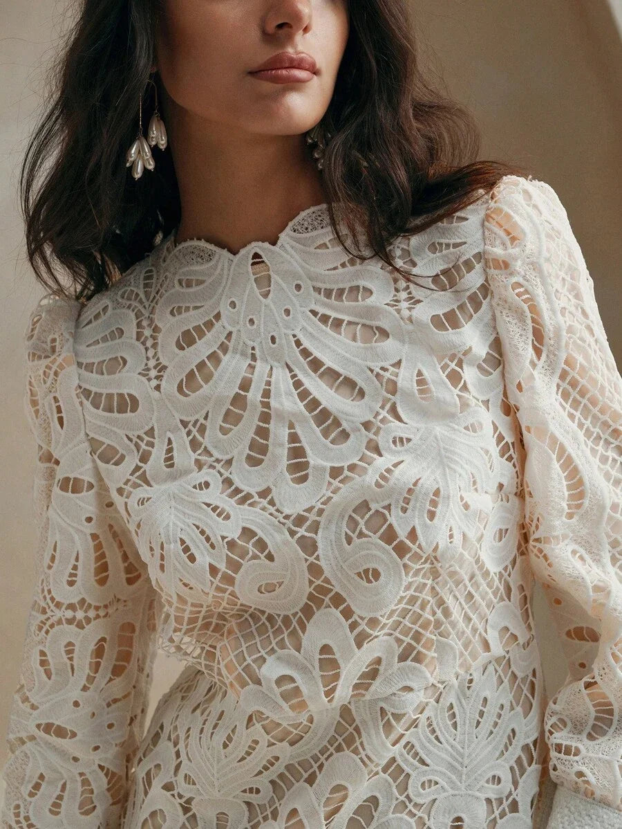 Ladies Spring amp Autumn Elegant Solid Color Lace Contrast Mini DressLadies Elegant Zipper Long
