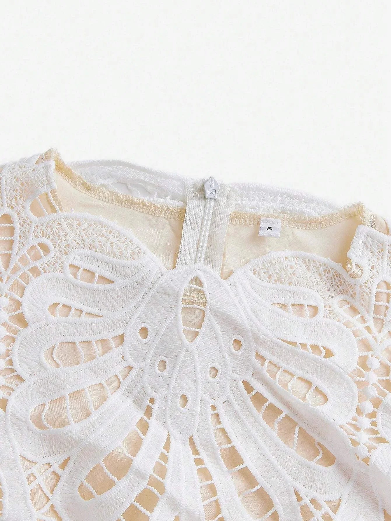 Ladies Spring amp Autumn Elegant Solid Color Lace Contrast Mini DressLadies Elegant Zipper Long